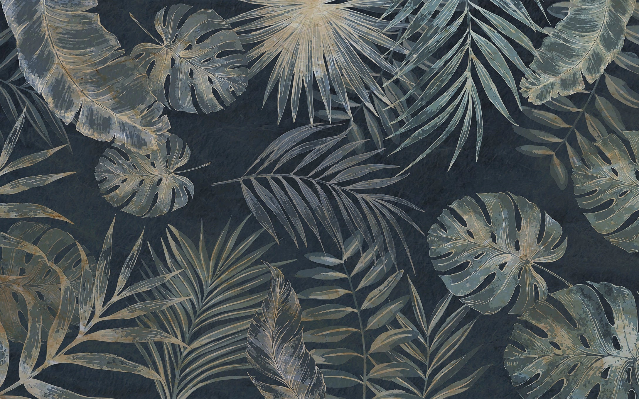 Tropical leaf wall mural