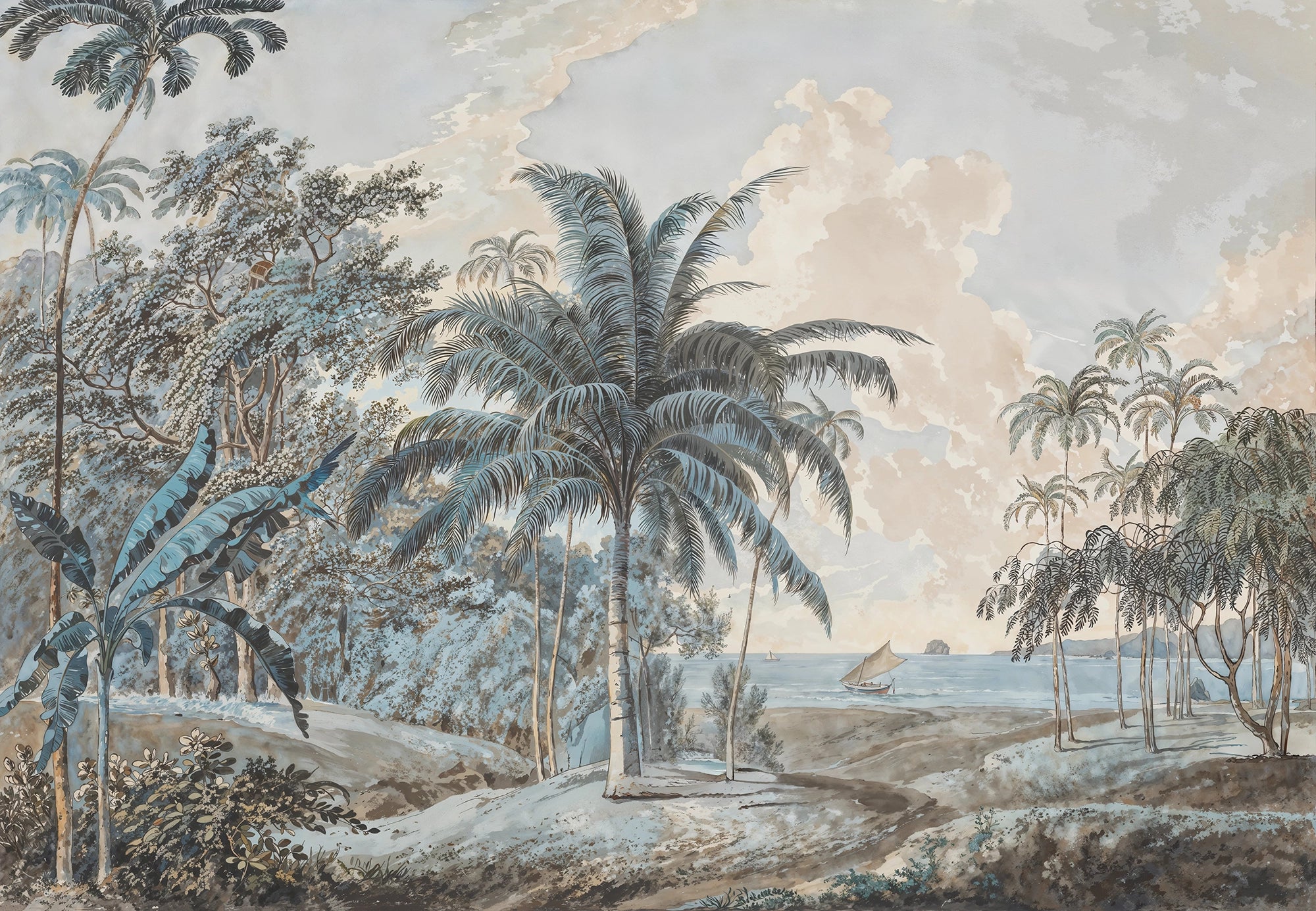 Papier Peint Près de Eucheconing point, Java par Samuel Daniell