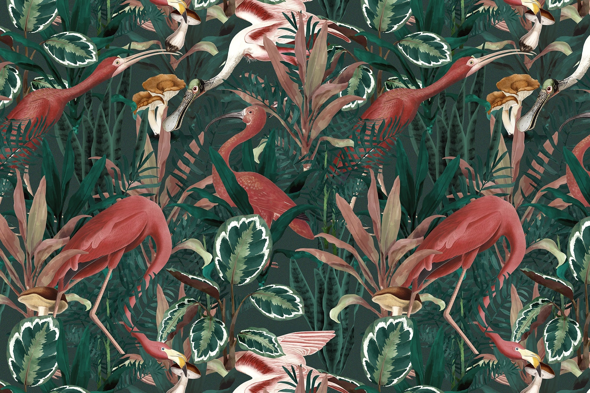 Papier Peint Vintage Oiseaux Exotiques