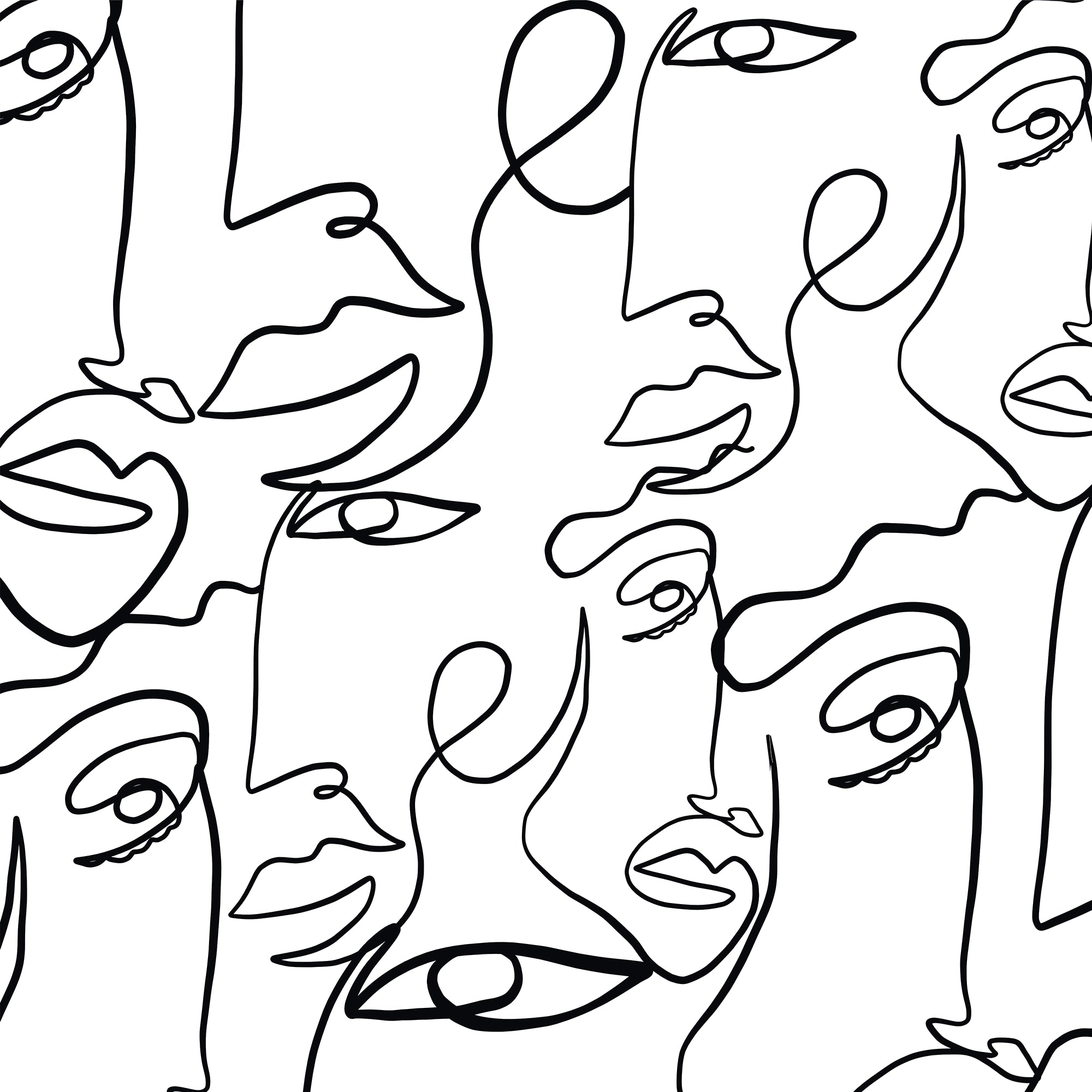 Abstract face panoramic wallpaper