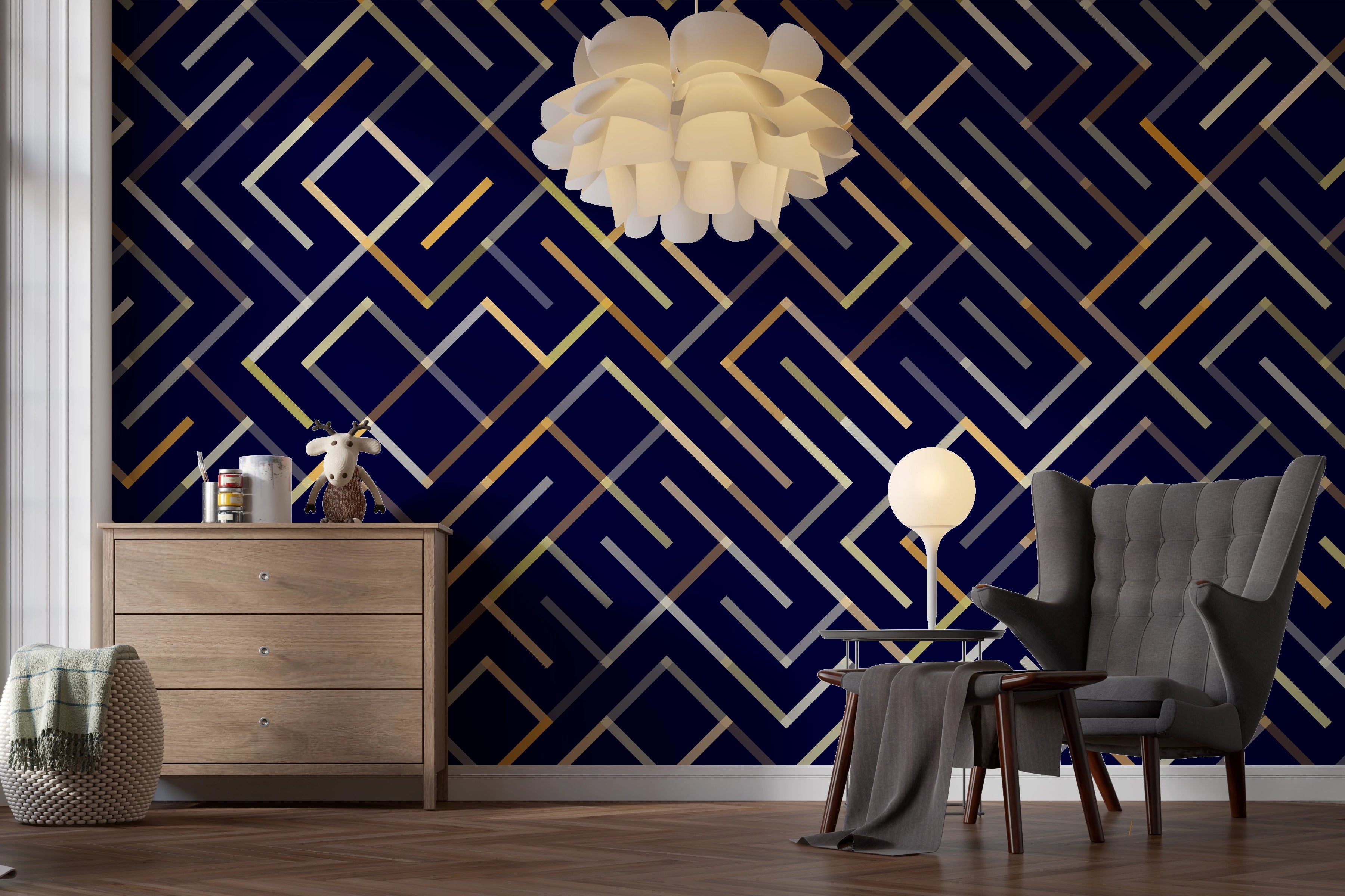 Blue geometric wallpaper