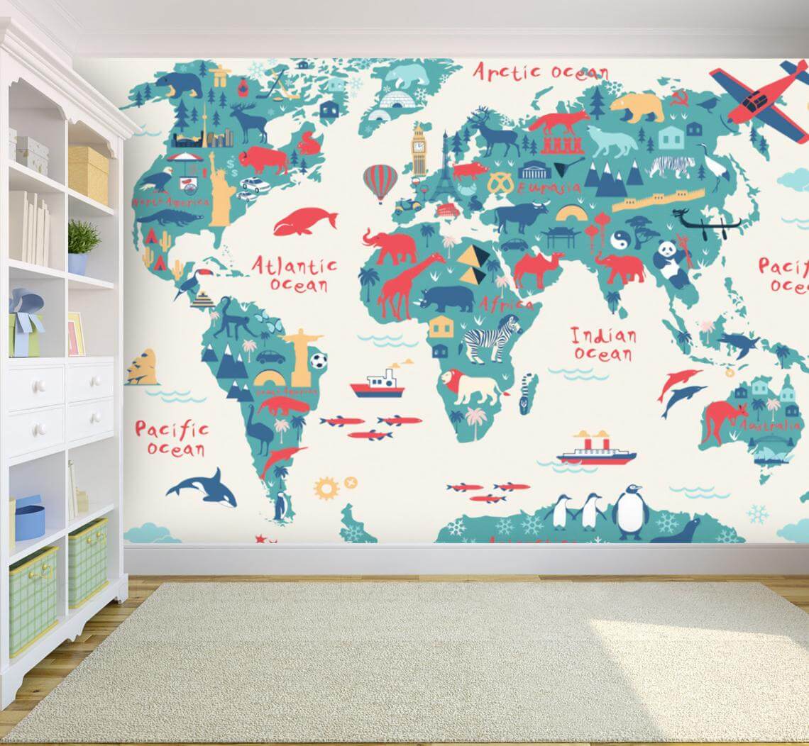 Décor mural carte chambre enfant livraison offerte - Kam & Leon