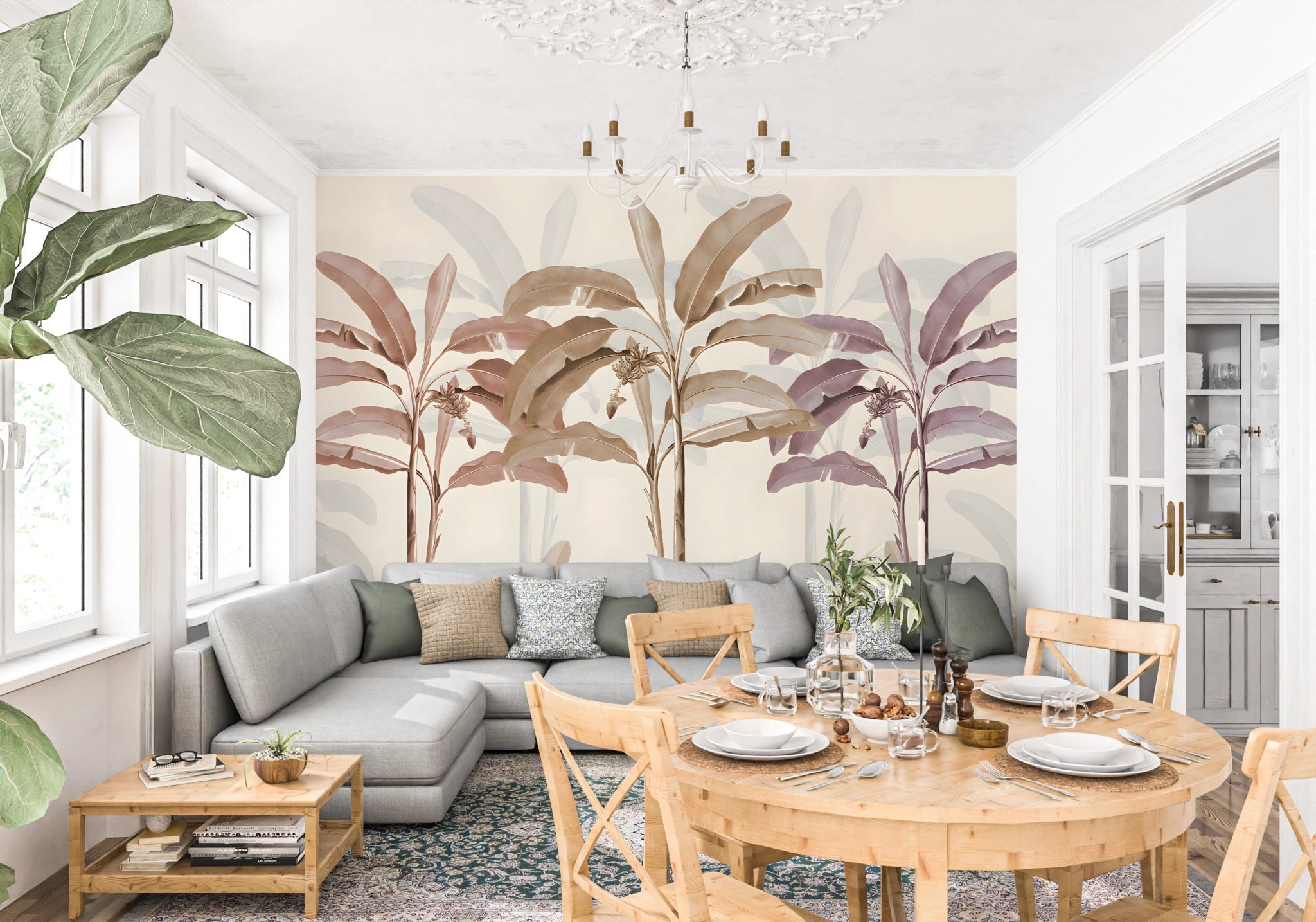 Tropical trees mural