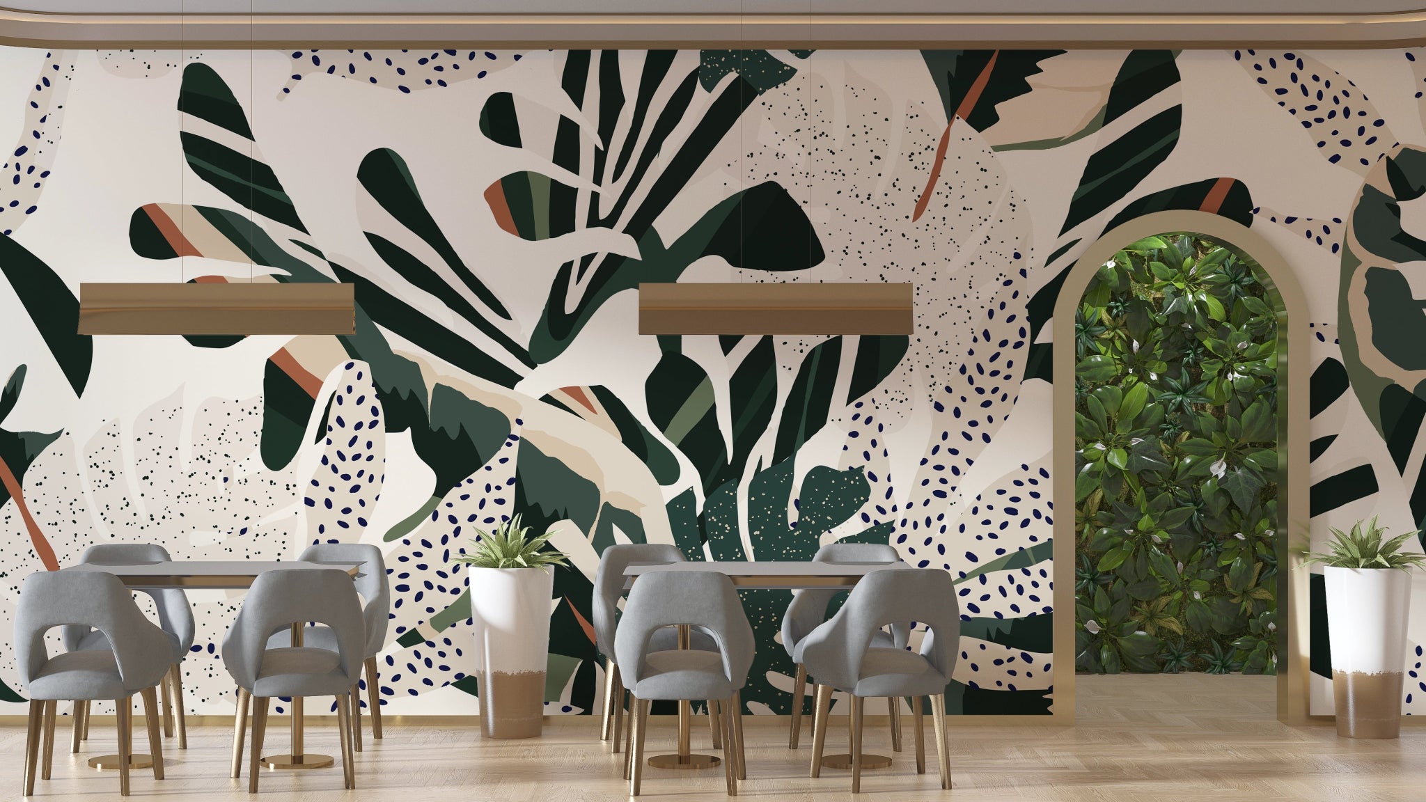 Fresque murale feuille de monstera deliciosa - Kam et Léon