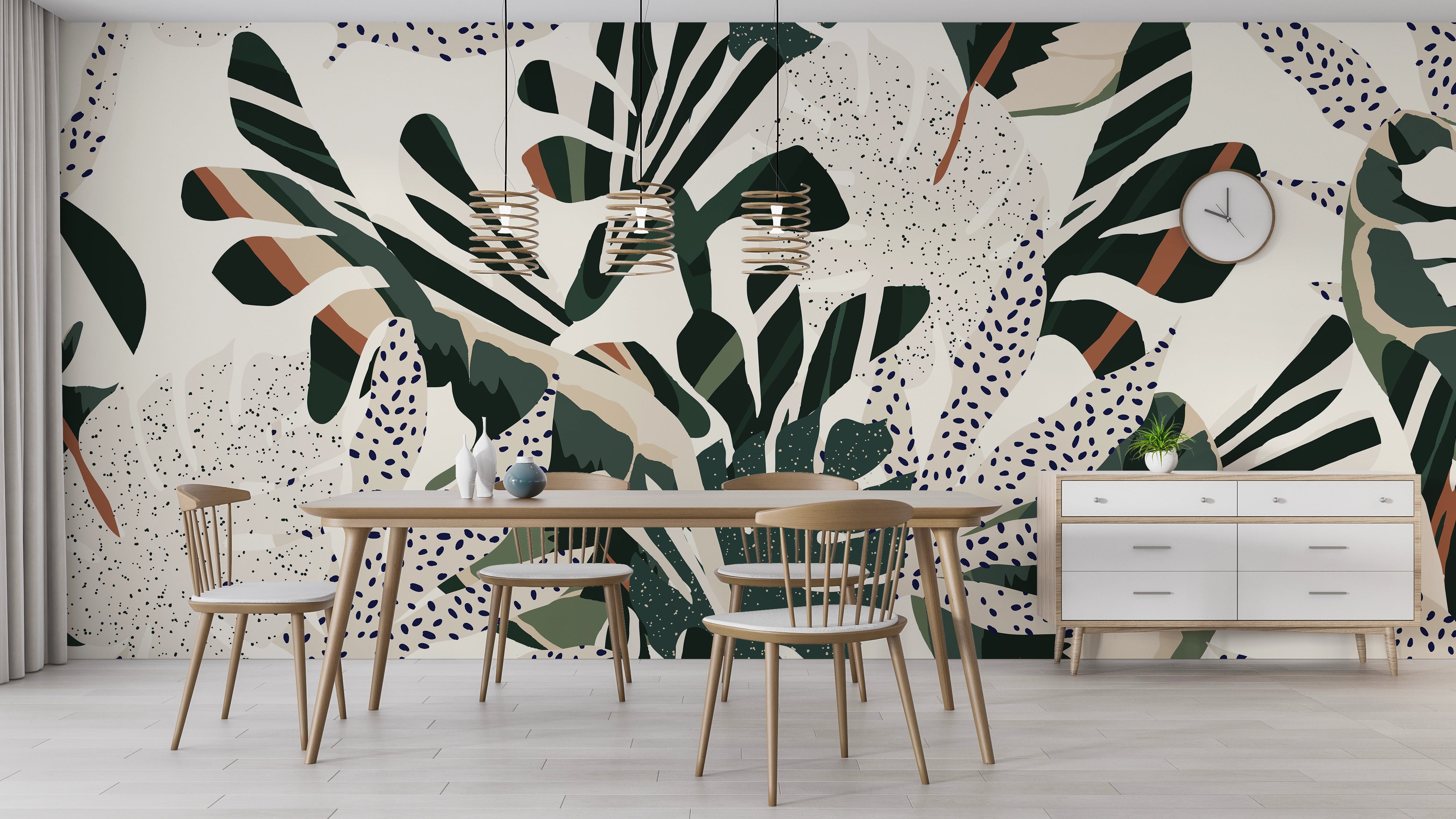 Fresque murale feuille de monstera deliciosa