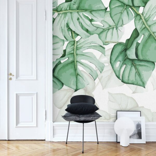 Papier peint panoramique feuille de monstera livraison offerte - Kam & Leon