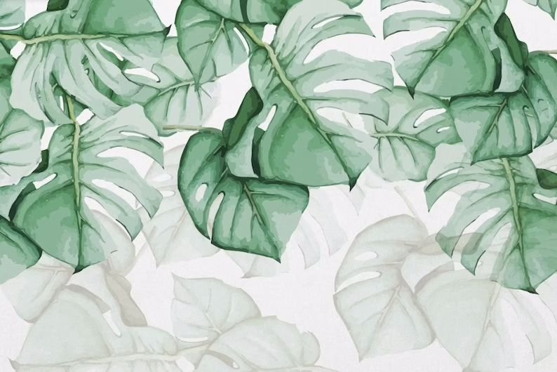 Papier peint panoramique feuille de monstera livraison offerte - Kam & Leon