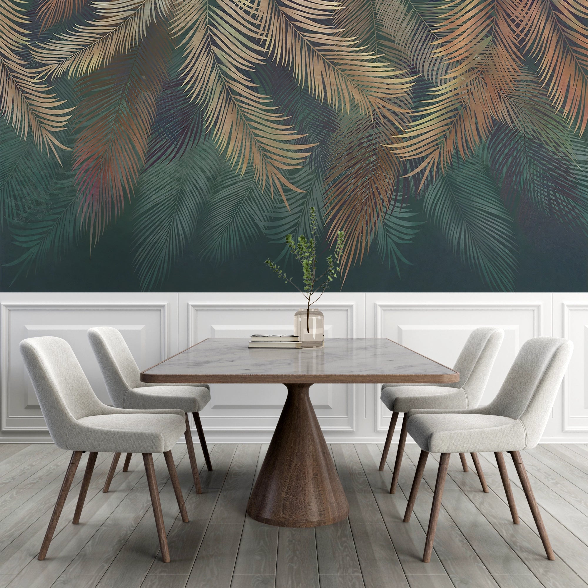 Colorful exotic leaves wall mural