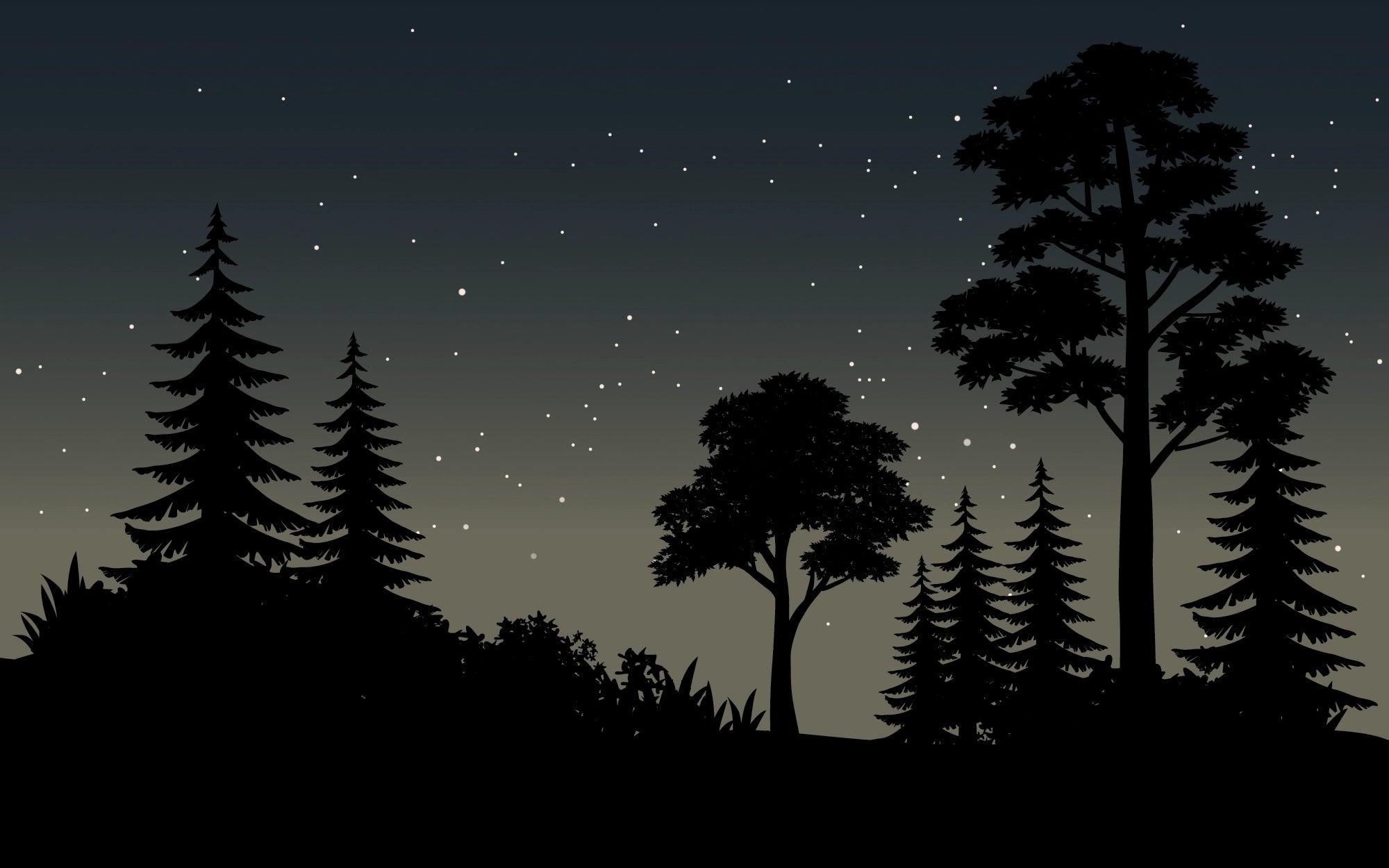 Moonlit Forest Mural