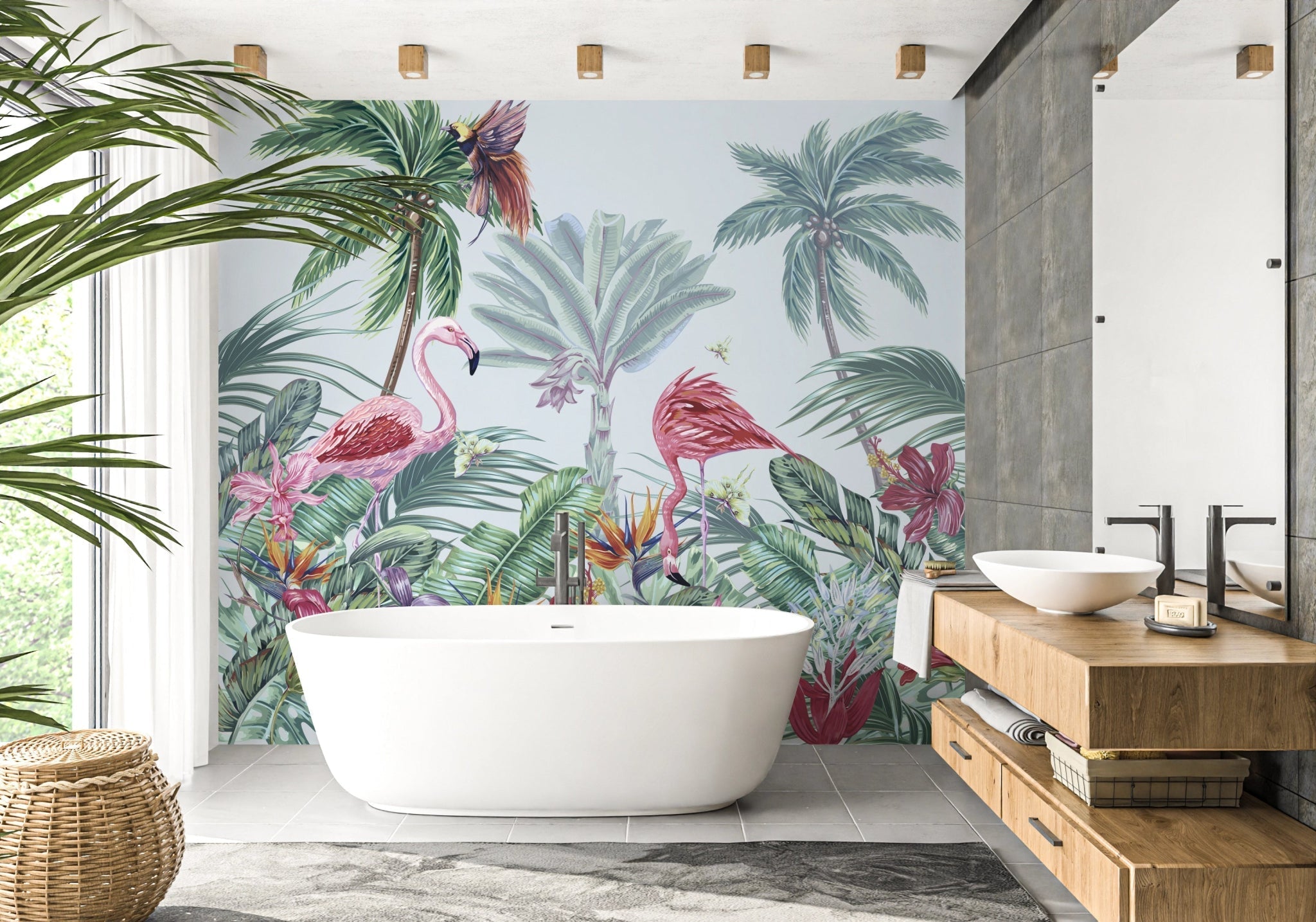 Panoramic mural with an exotic atmosphere 