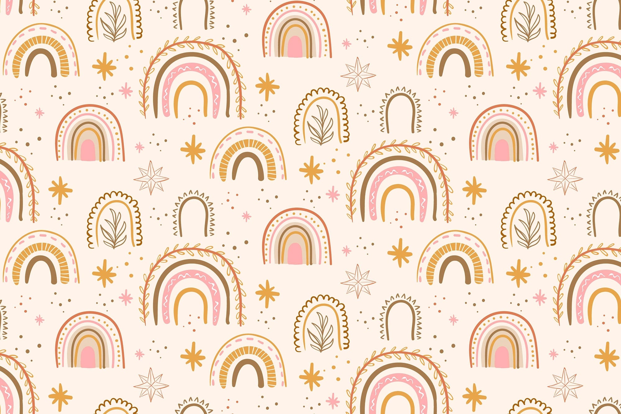 Bohemian Rainbow Wallpaper for Kids Room