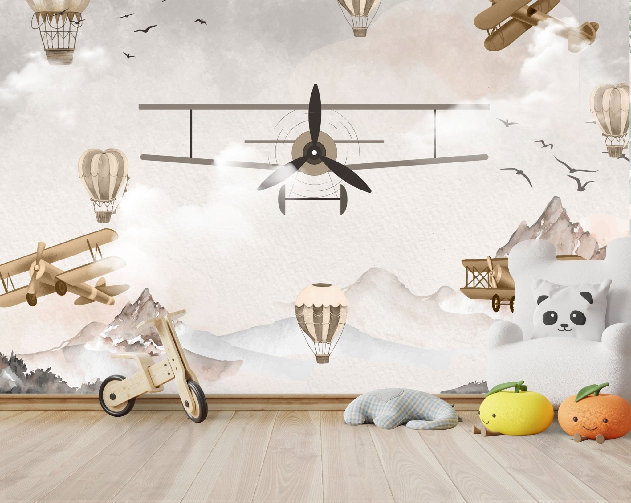 Papier peint avions dans les airs - Kam & Leon