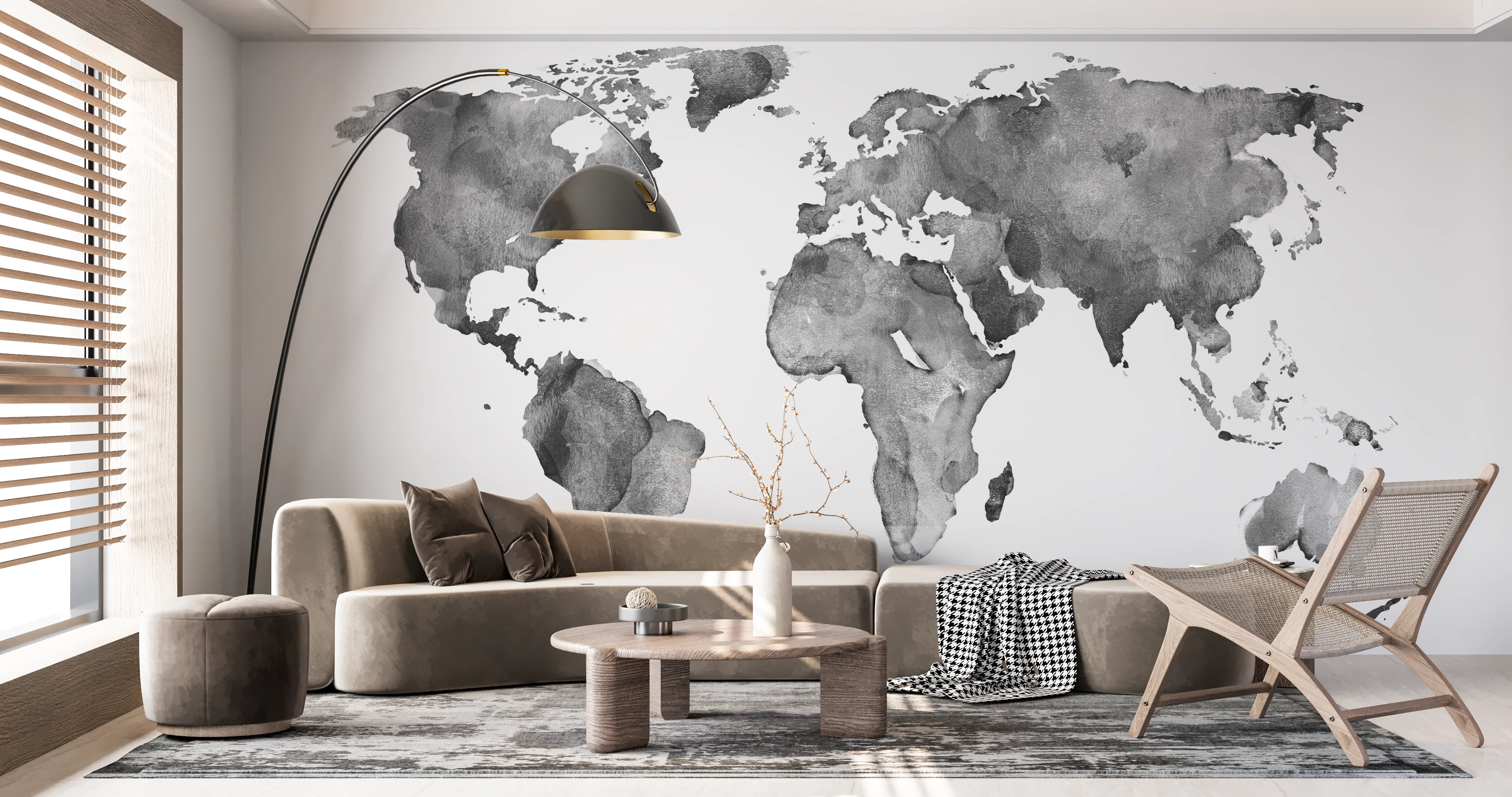 White and gray world map wallpaper