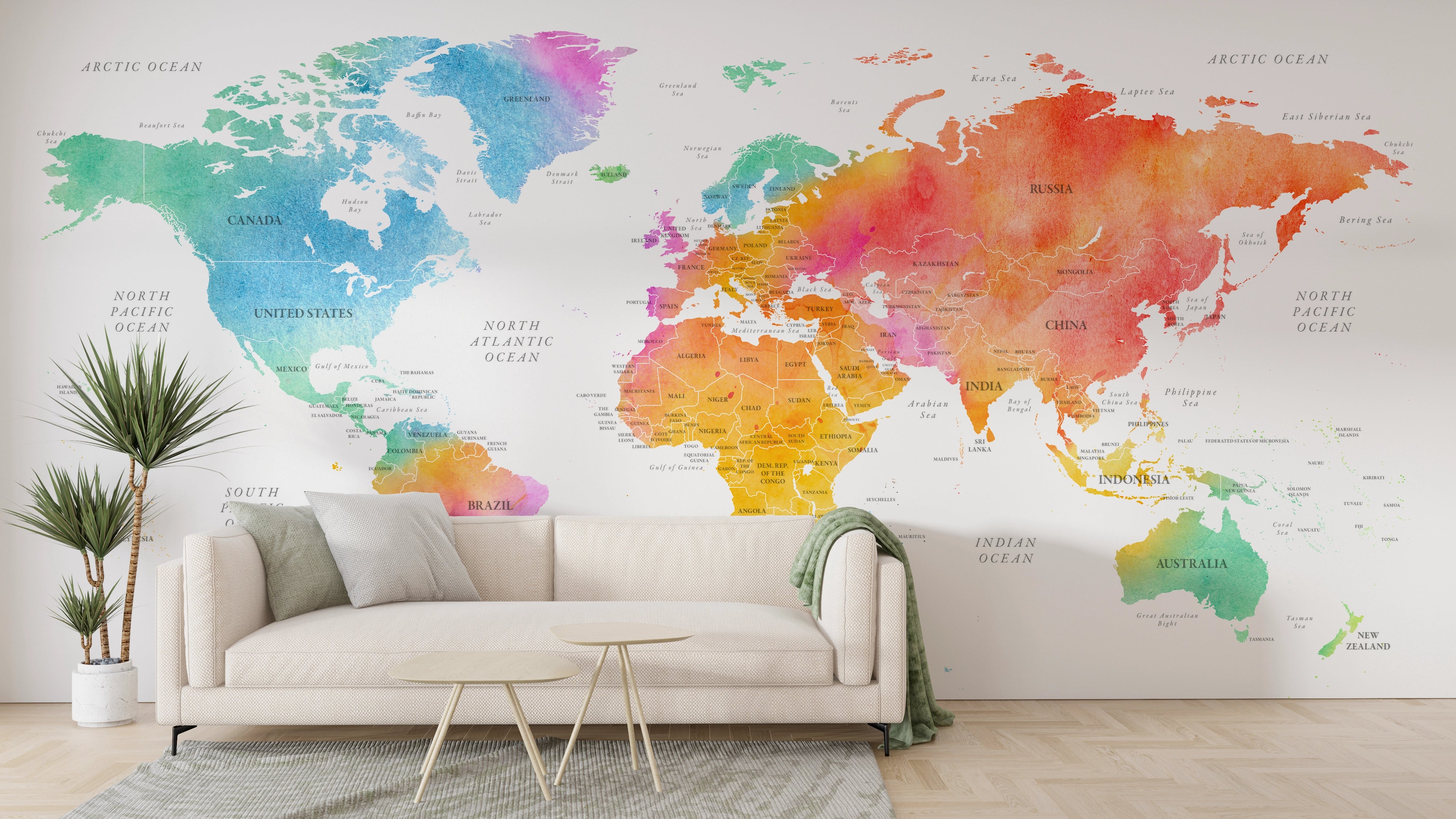 Colorful world map wallpaper