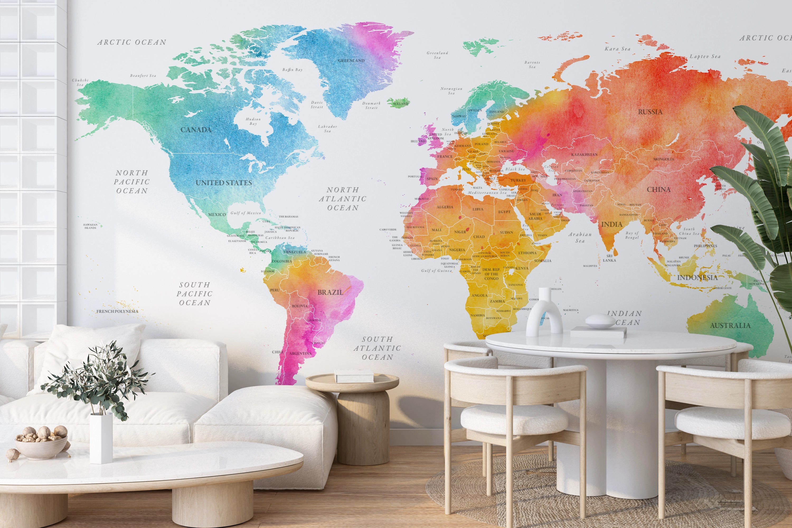 Colorful world map wallpaper