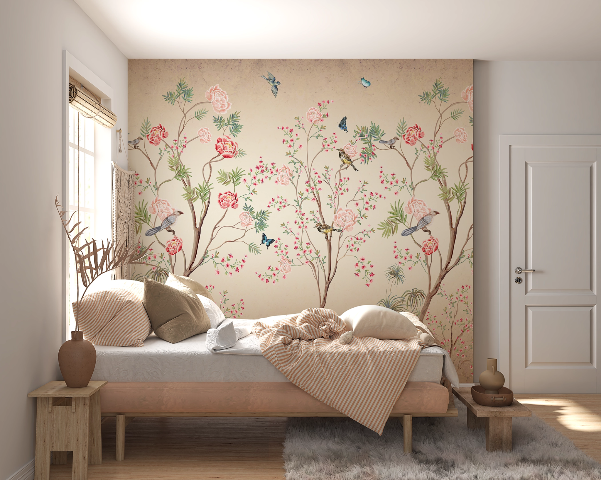 Papier peint Chinoiserie Colibri - Kam & Leon