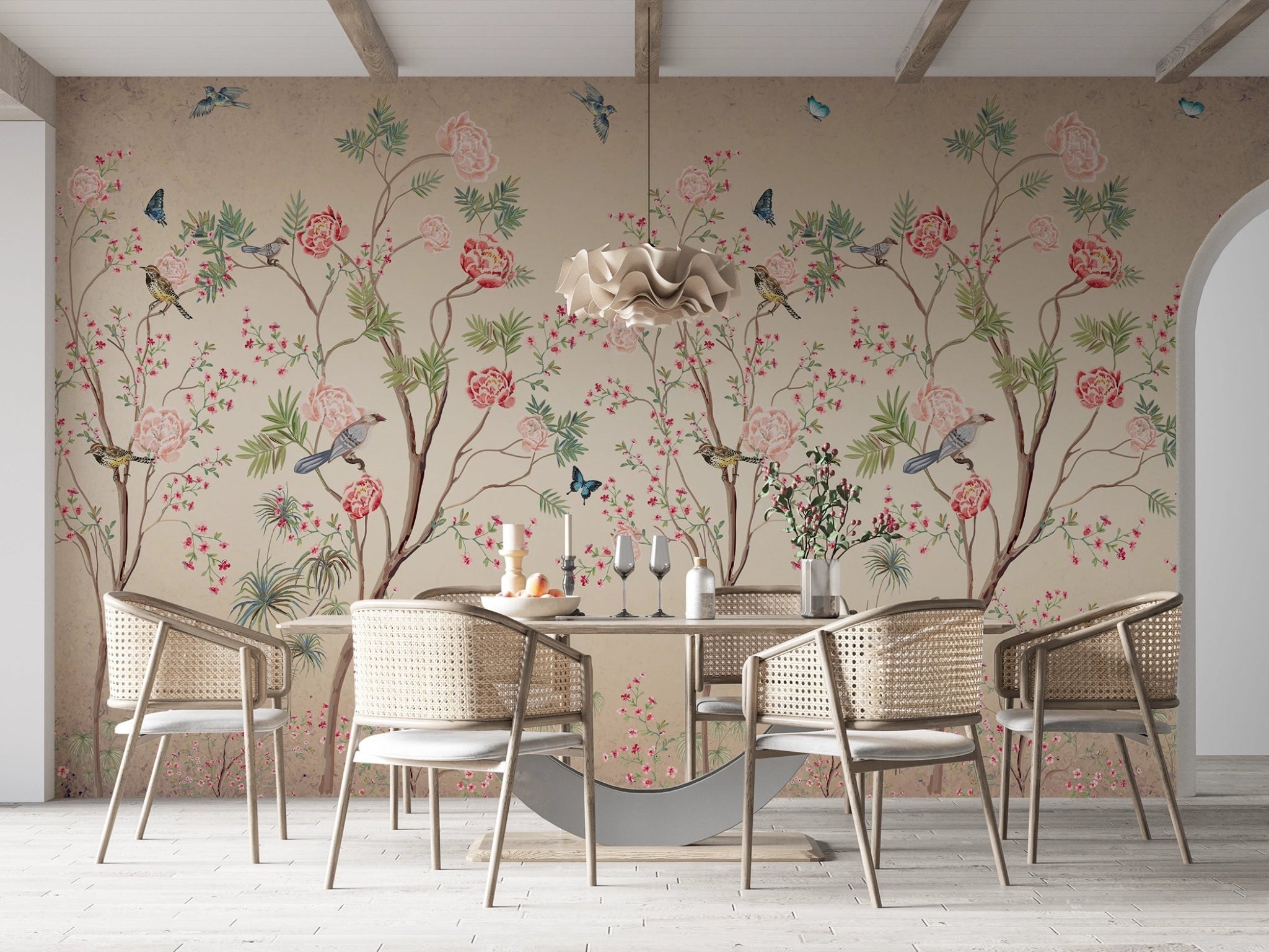 Papier peint Chinoiserie Colibri - Kam & Leon