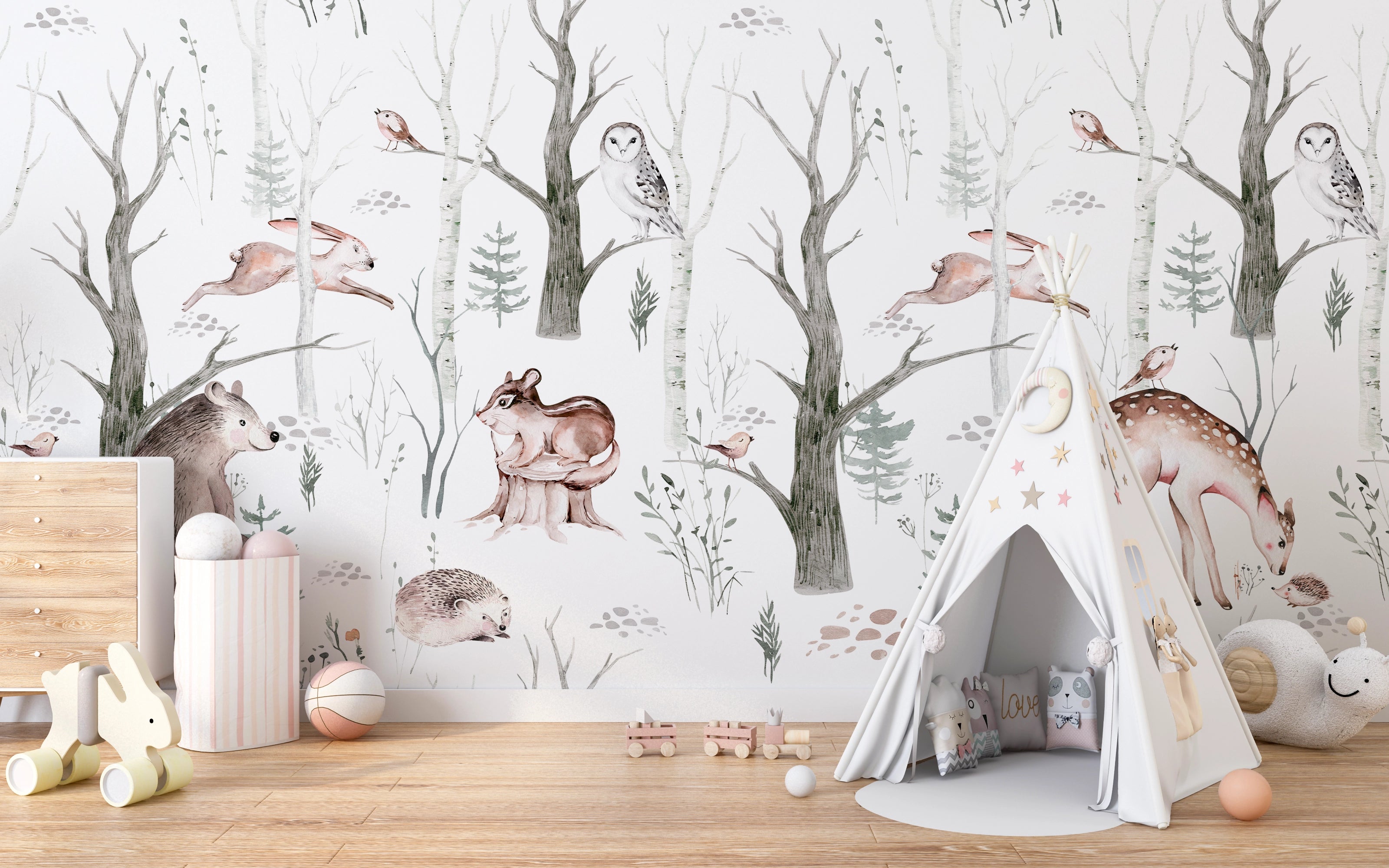 Little deer children's wallpaper