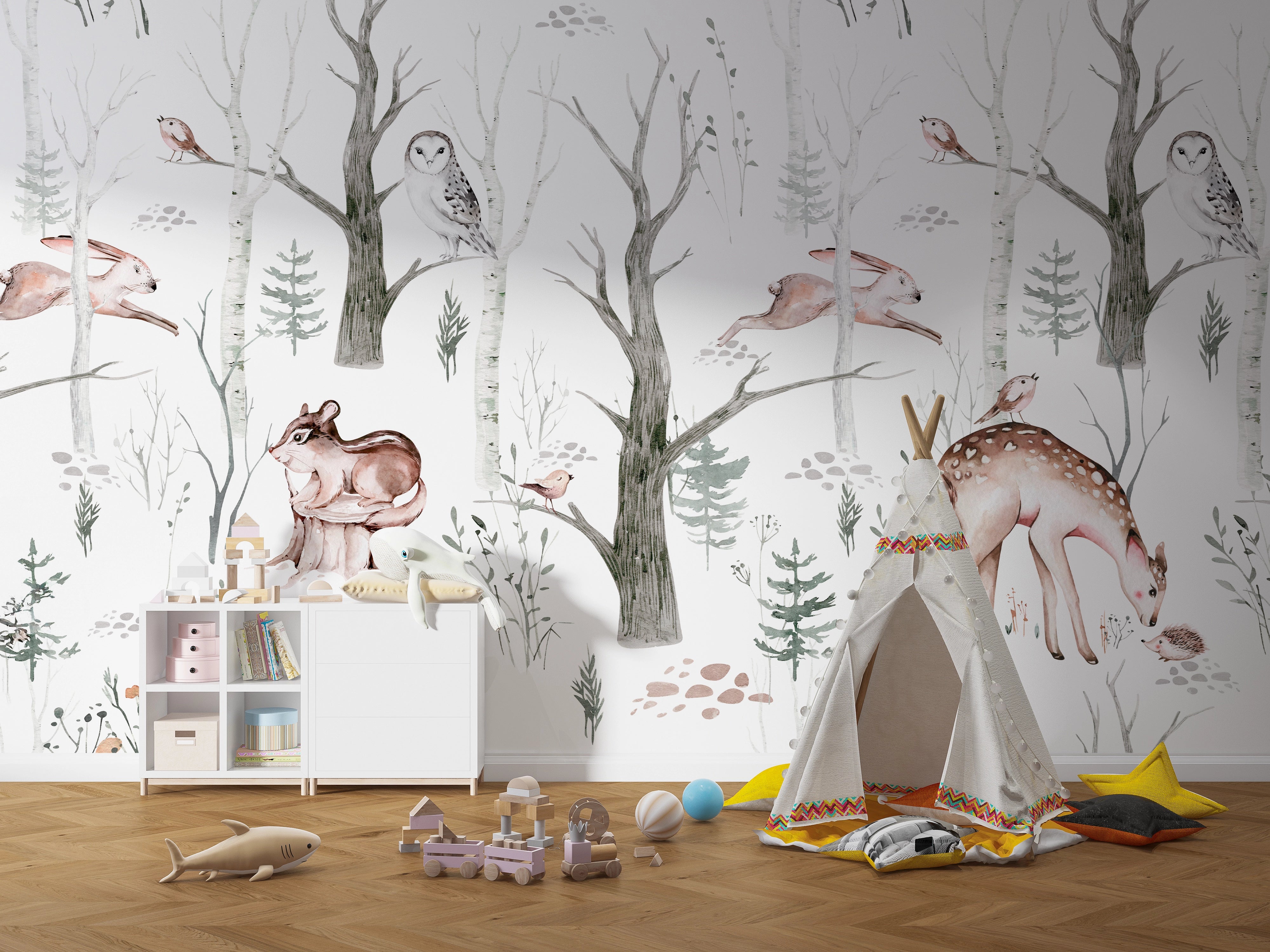 Little deer children's wallpaper