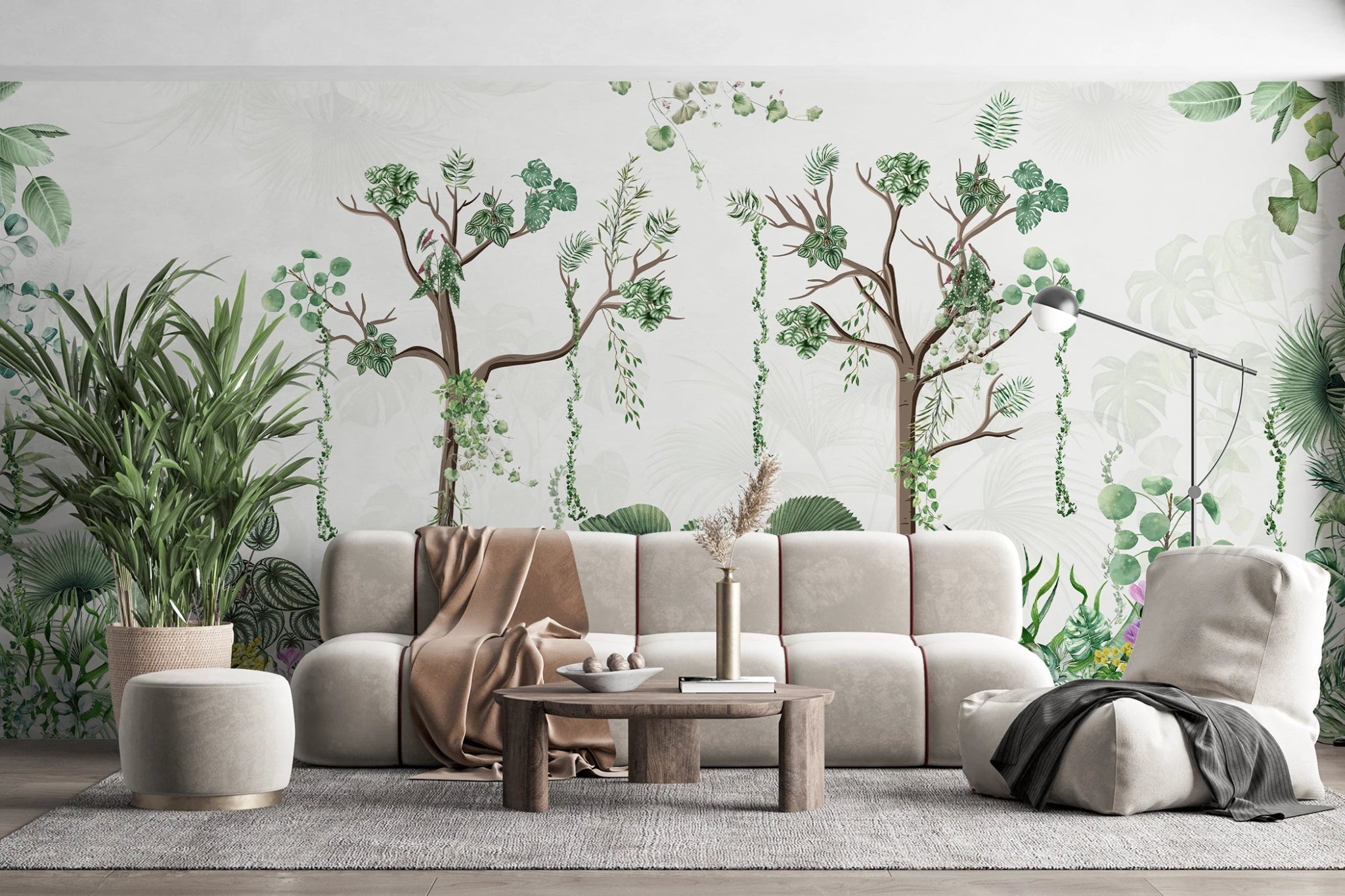 Papier peint jungle tendance peinture - Kam & Leon