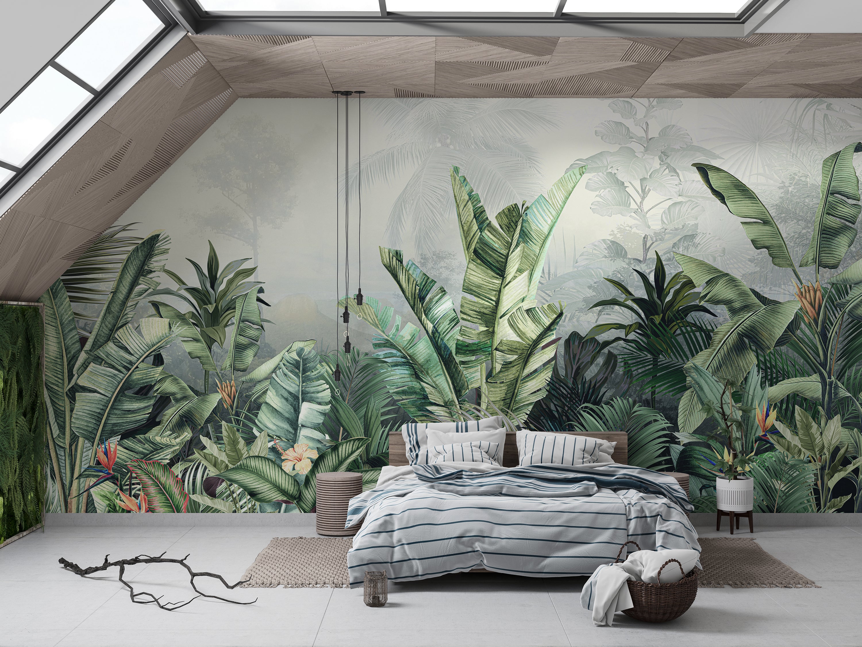 Papier Peint Jungle Tropicale - Feuillage Vert Luxuriant