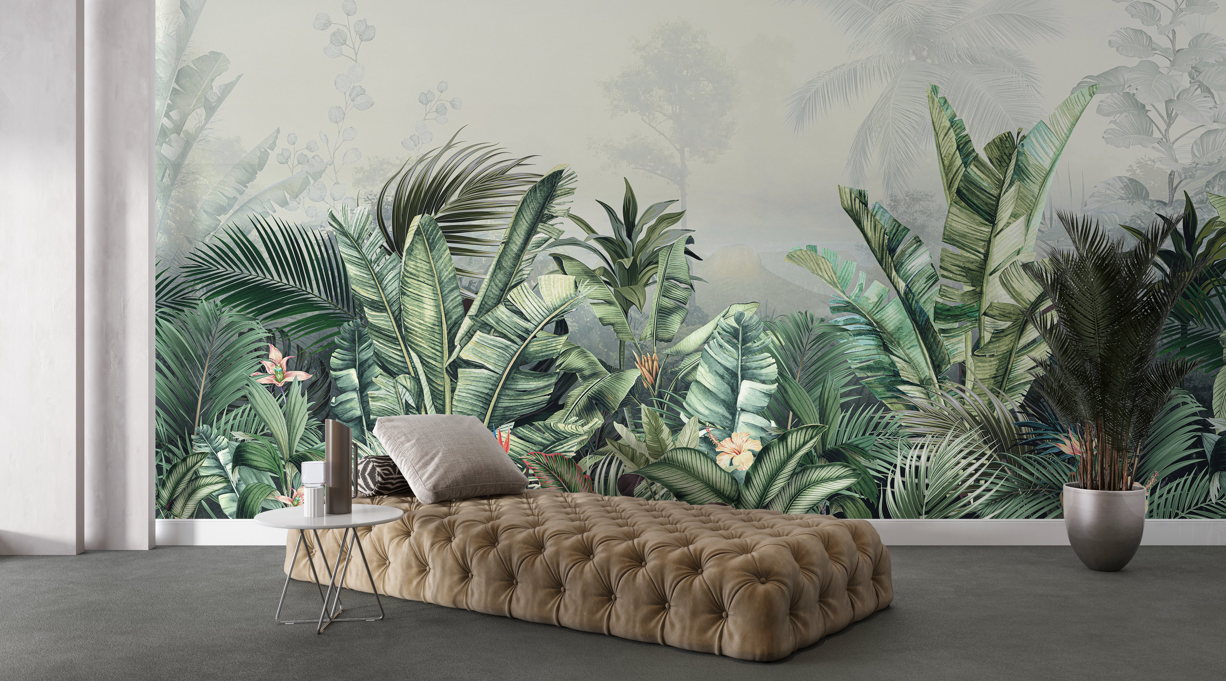 Papier Peint Jungle Tropicale - Feuillage Vert Luxuriant