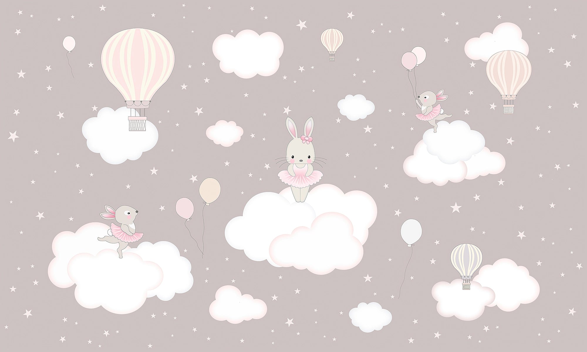 Rabbits in the clouds wallpaper