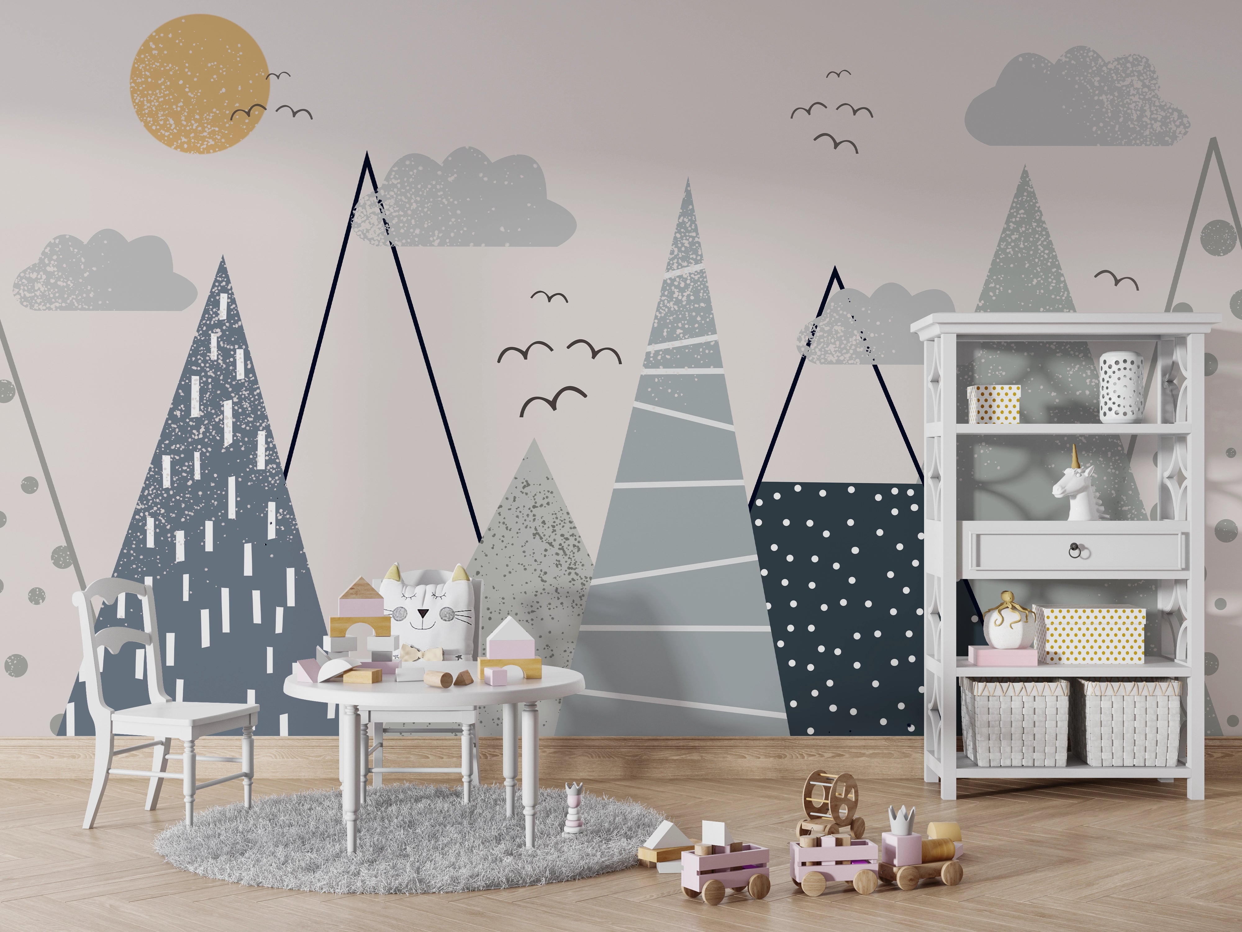 Mountain wallpaper for children's room