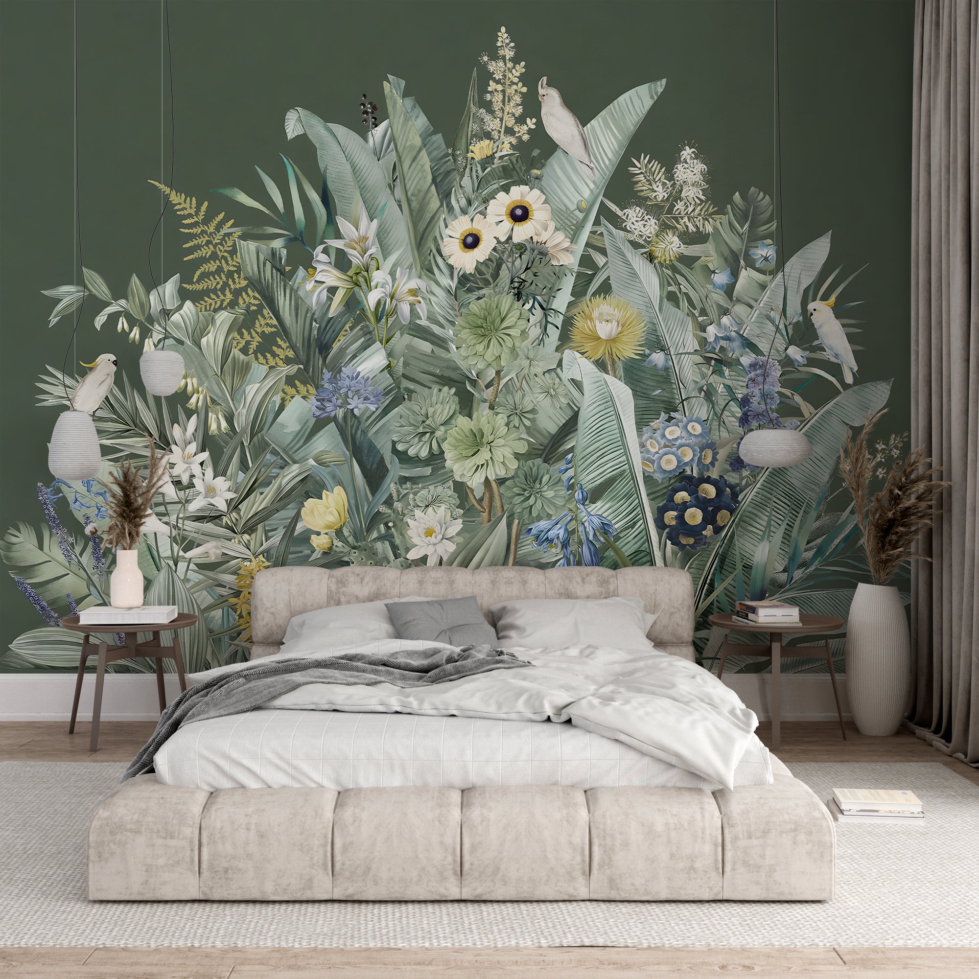 Panoramic wallpaper bouquet of plants