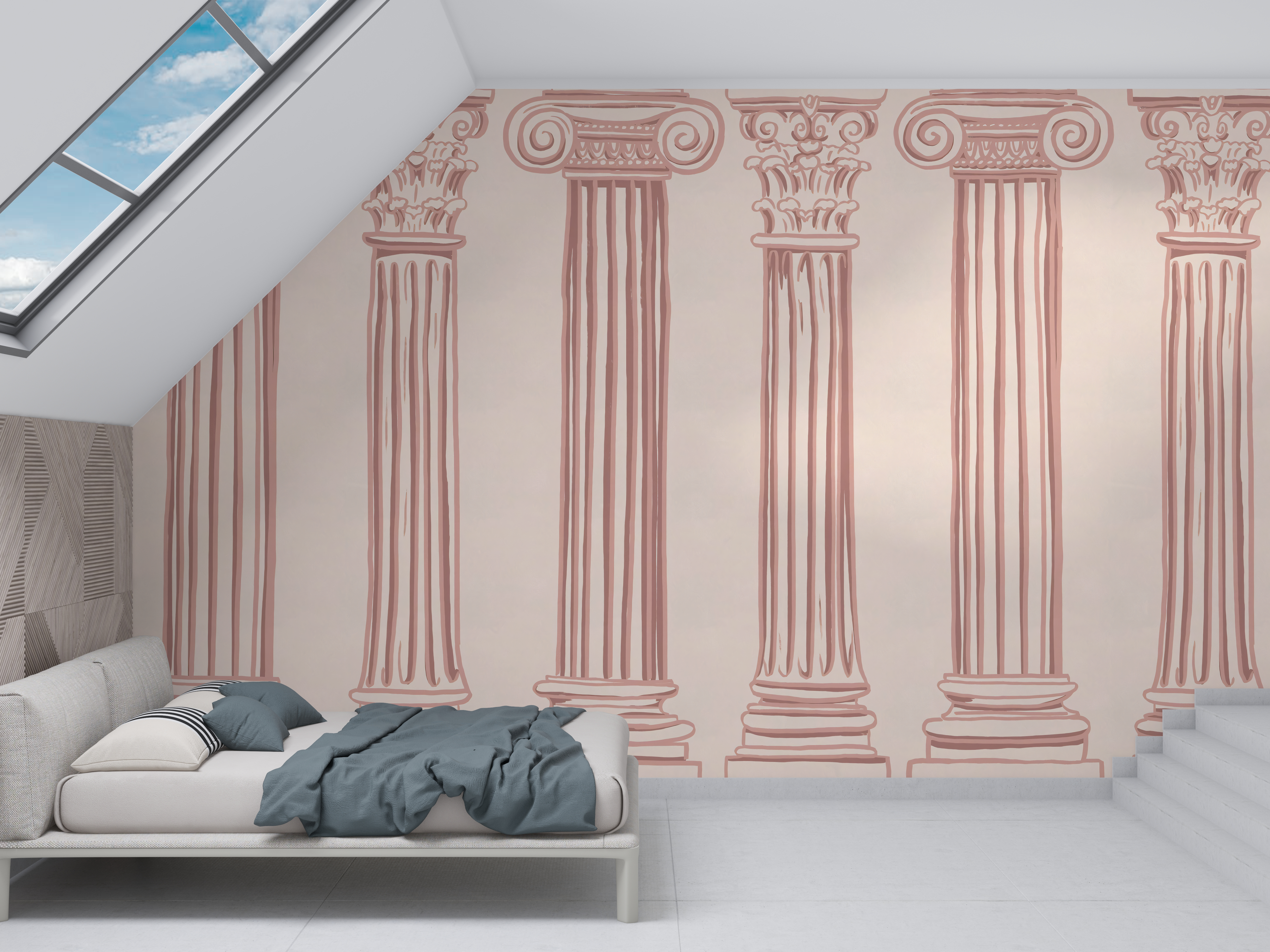 Greek Columns Panoramic Wallpaper