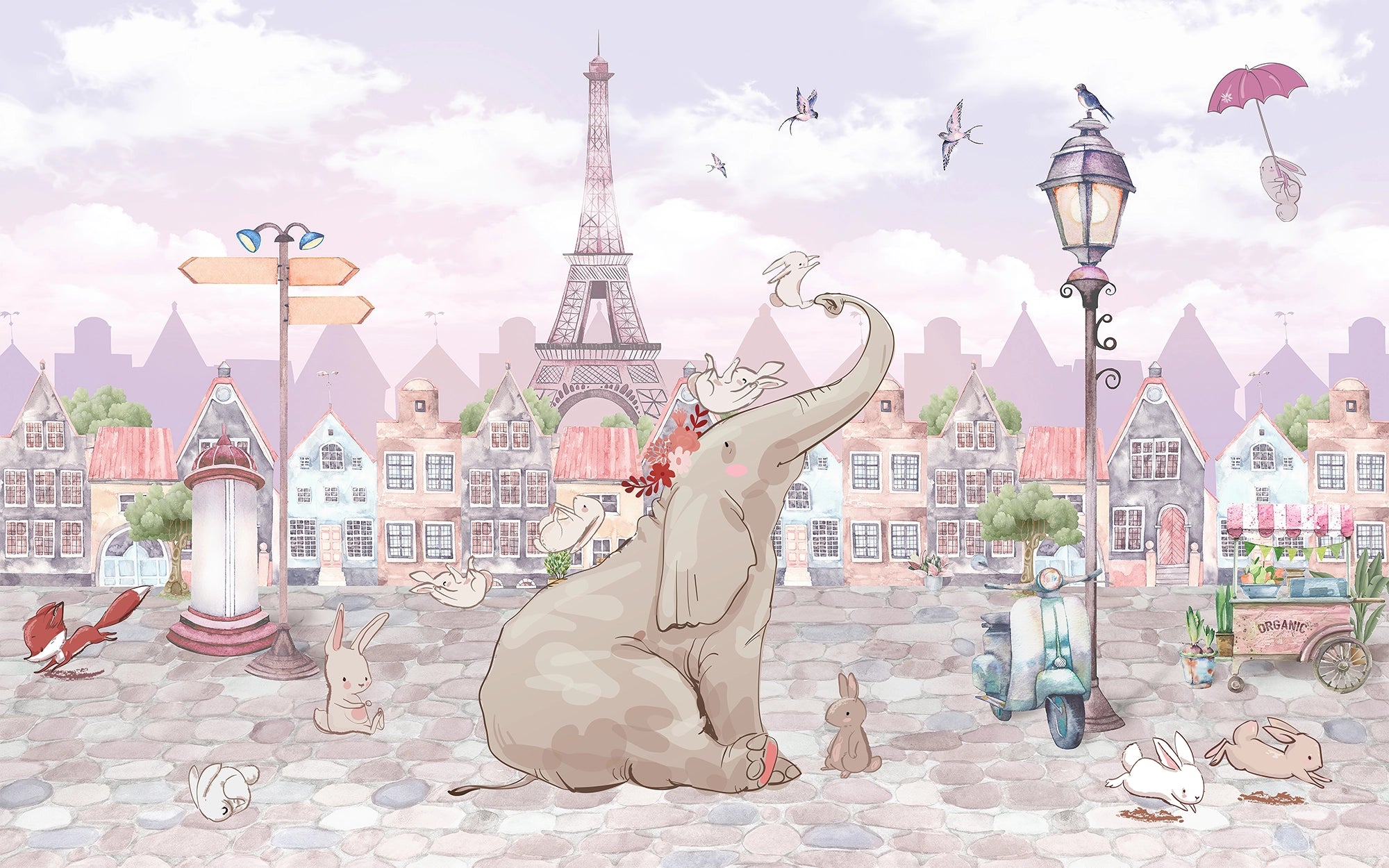 Papier Peint Panoramique Éléphant à Paris