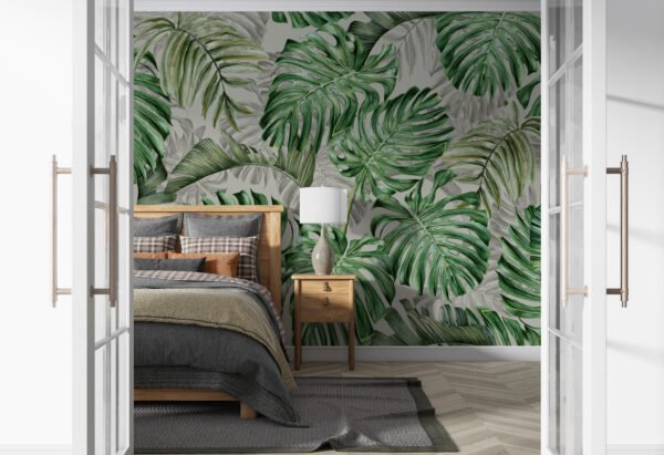 Papier peint panoramique feuilles monstera deliciosa - Kam & Leon