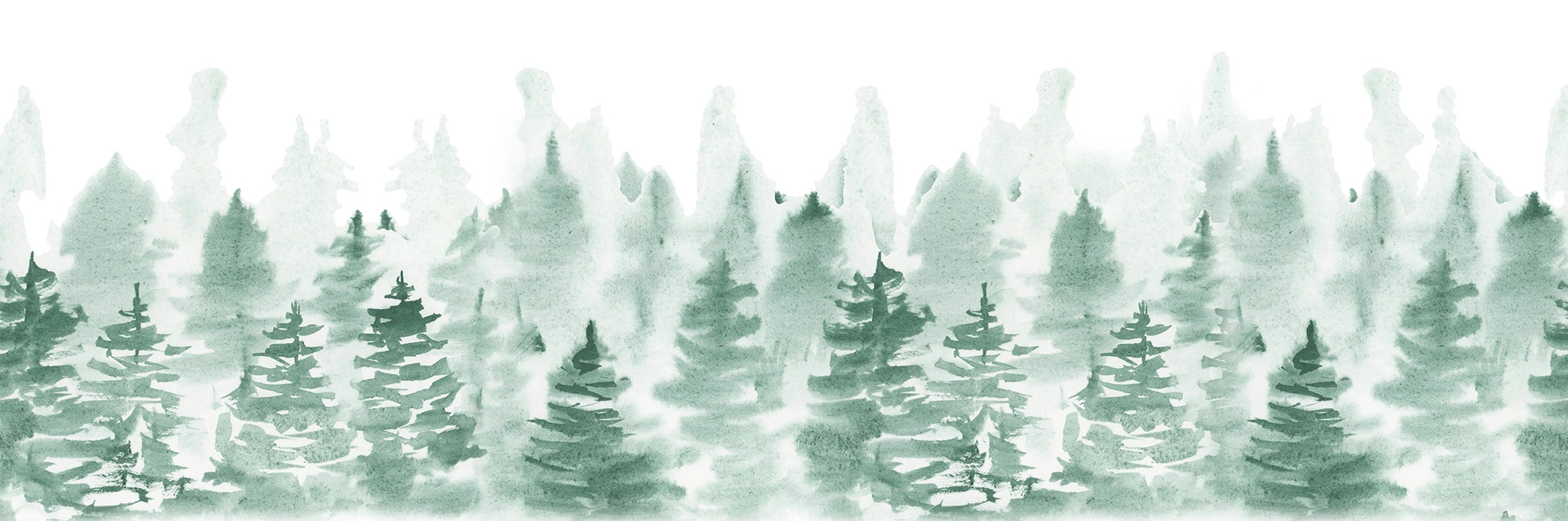 Papier peint panoramique petits sapins