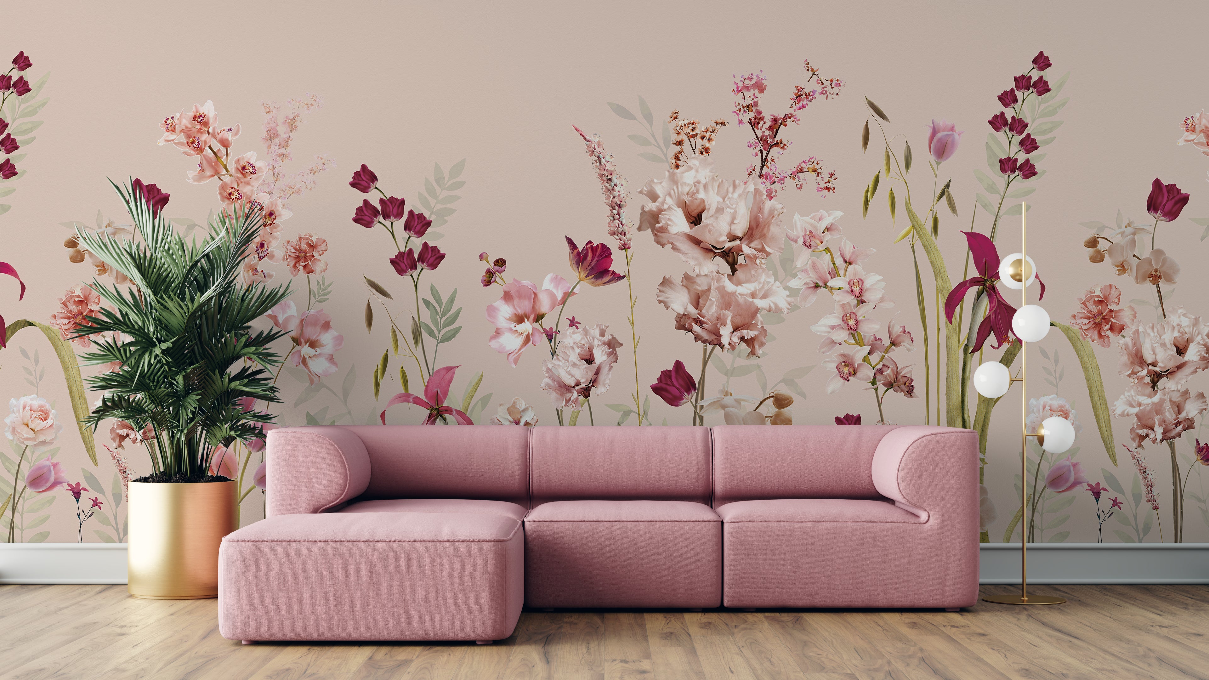 Floral Symphony Panoramic Wallpaper