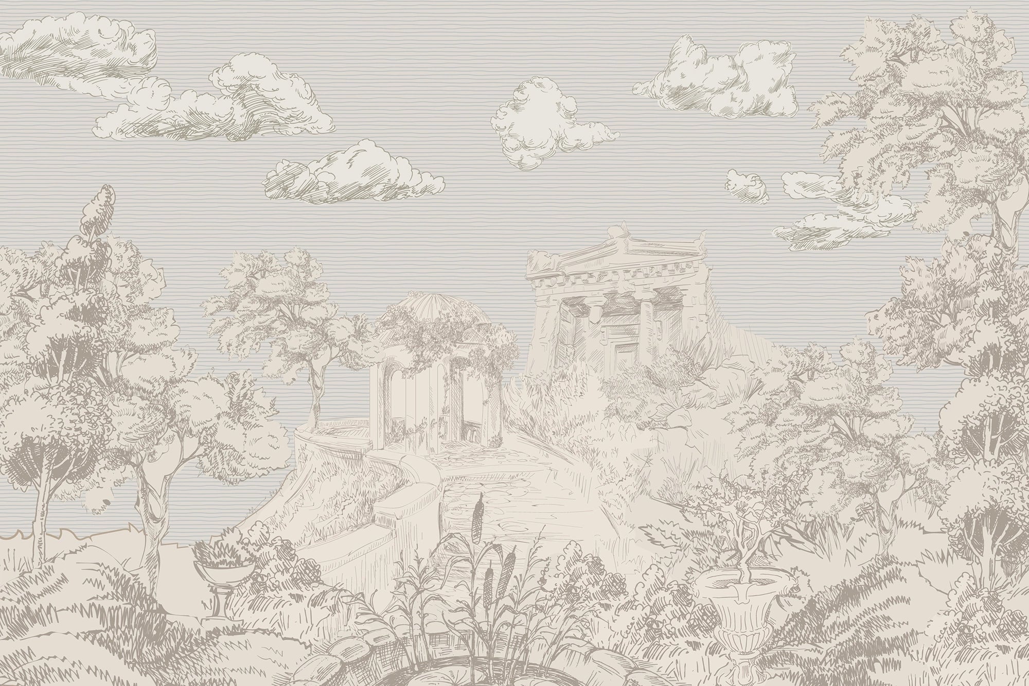 Panoramic temple wallpaper