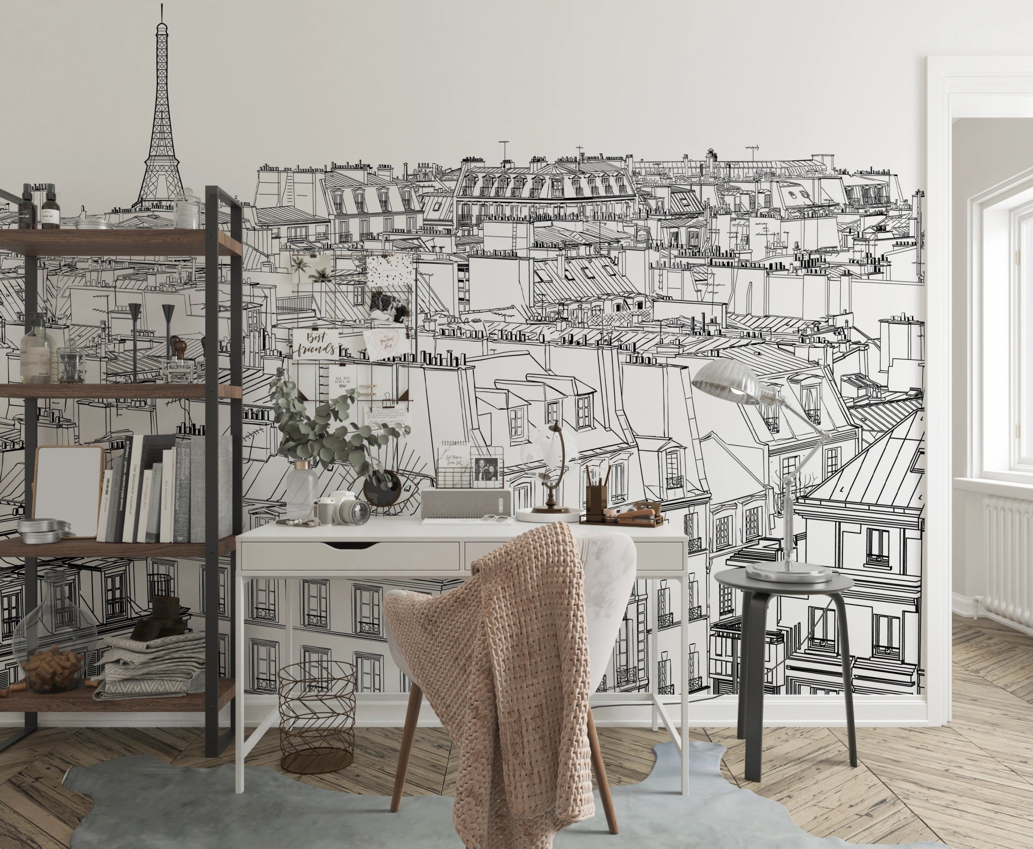 Papier Peint Panoramiue Vue sur Paris - Kam et Léon