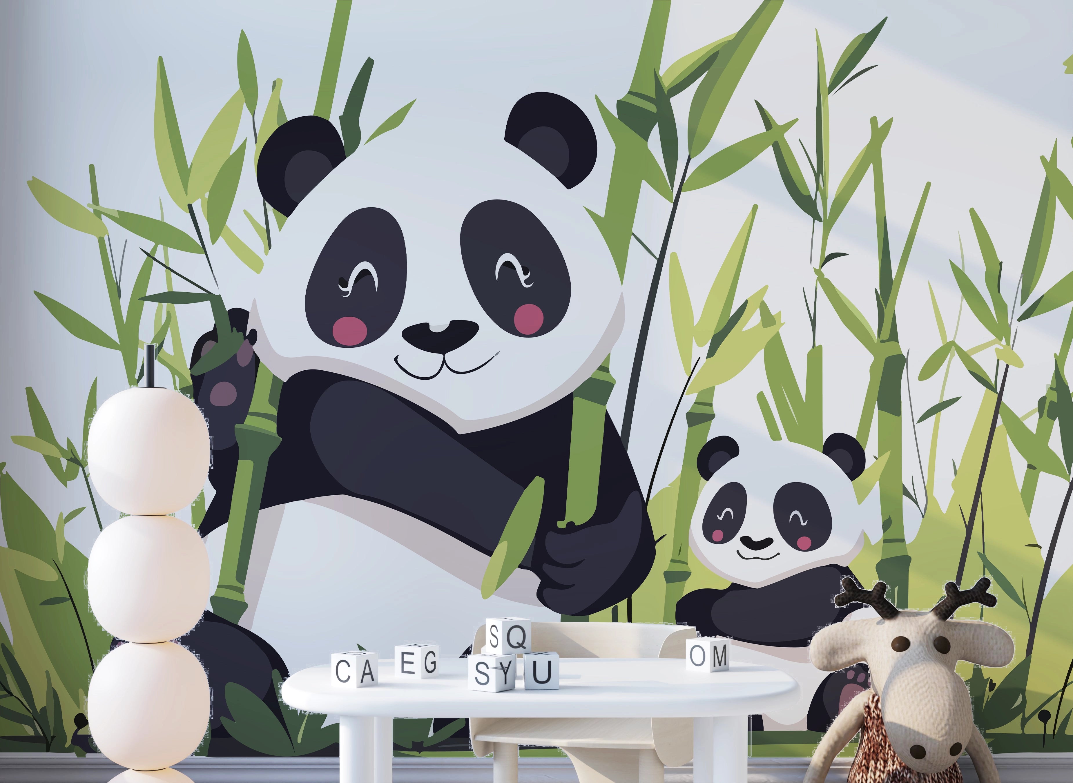 Papier Peint Petits Pandas pour Chambre d'Enfant