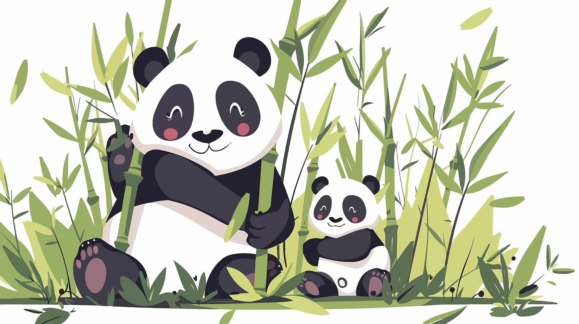 Little Pandas Wallpaper for Children's Room