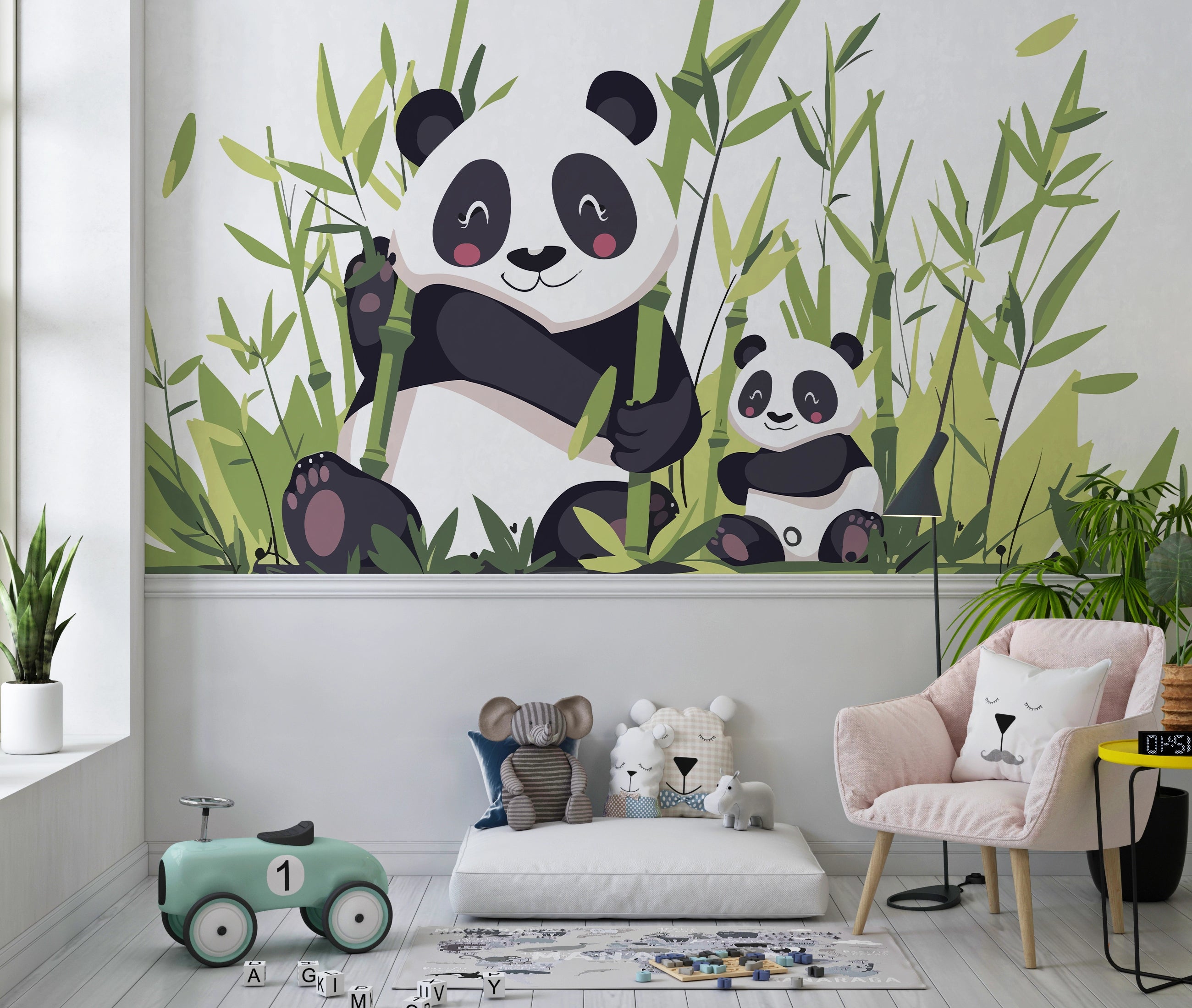 Papier Peint Petits Pandas pour Chambre d'Enfant