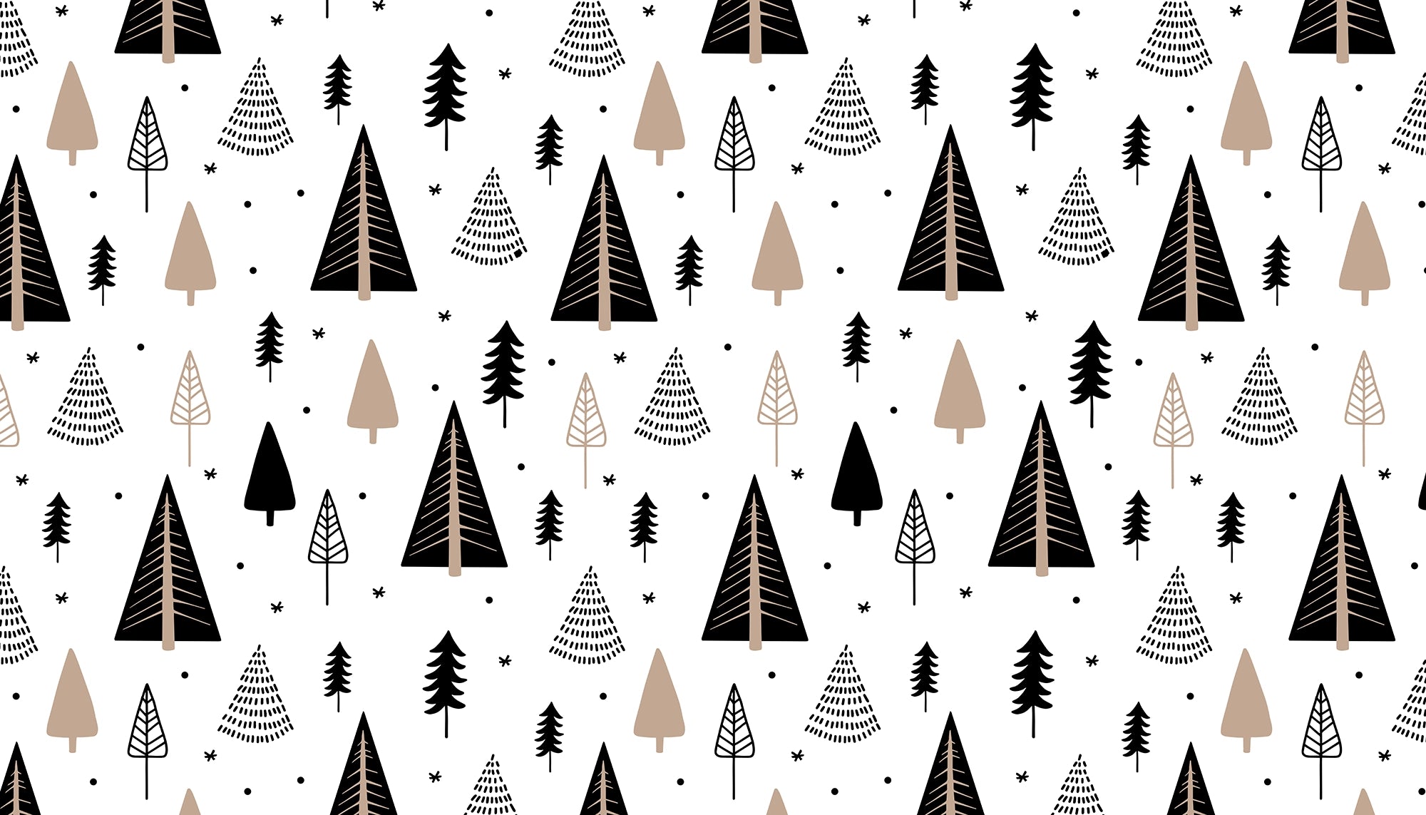 Wallpaper with small fir tree pattern