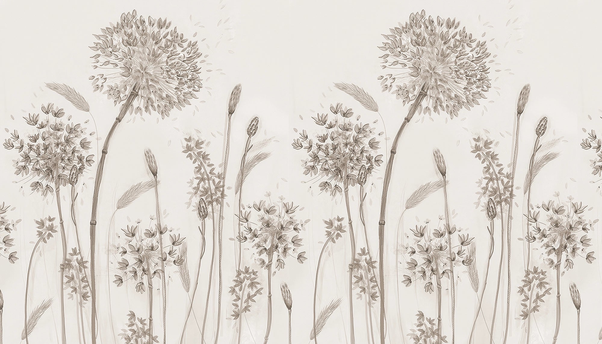 Dandelion beige wallpaper