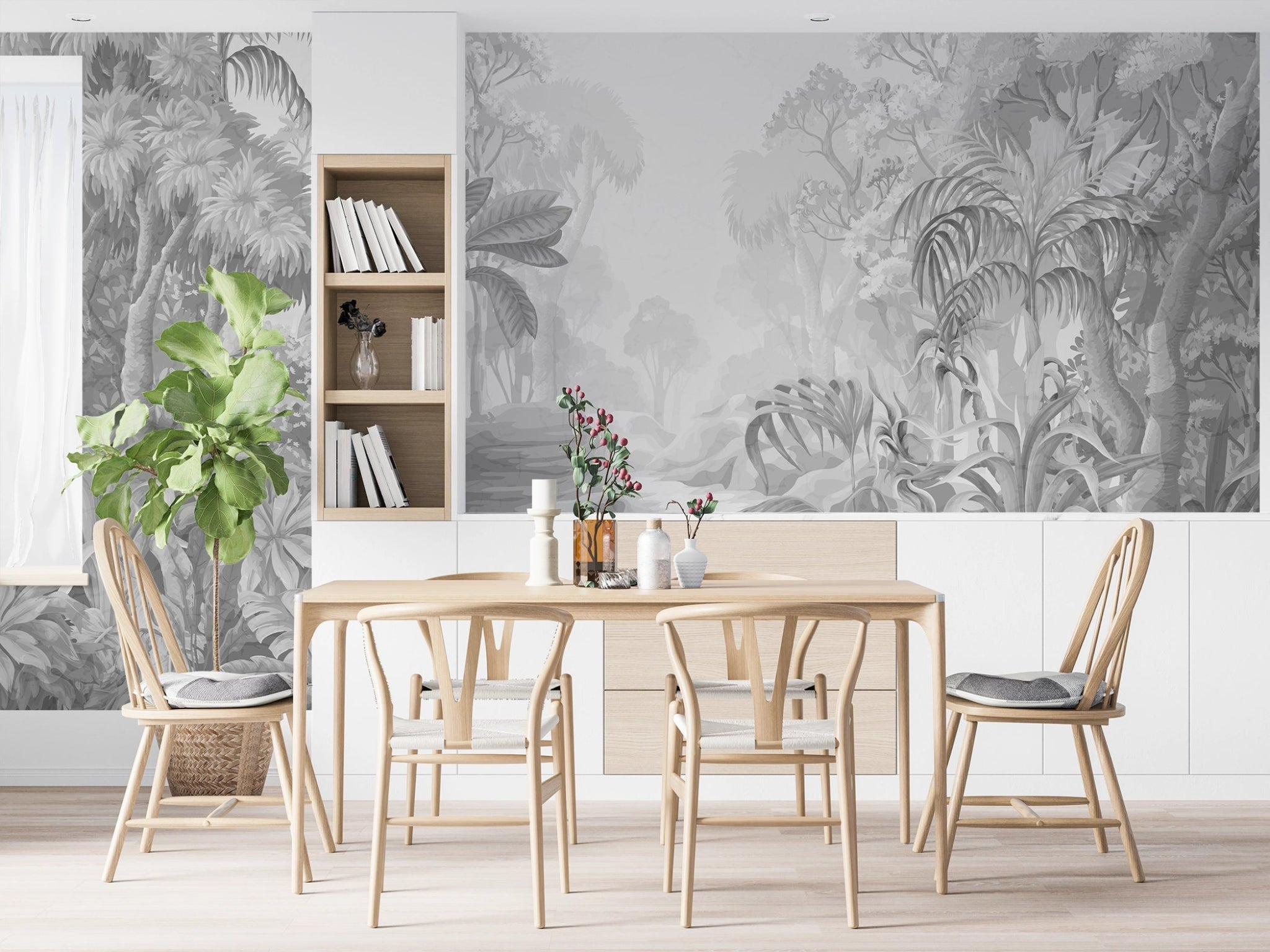 Papier peint Tendance Tropical Noir et Blanc - Kam & Leon