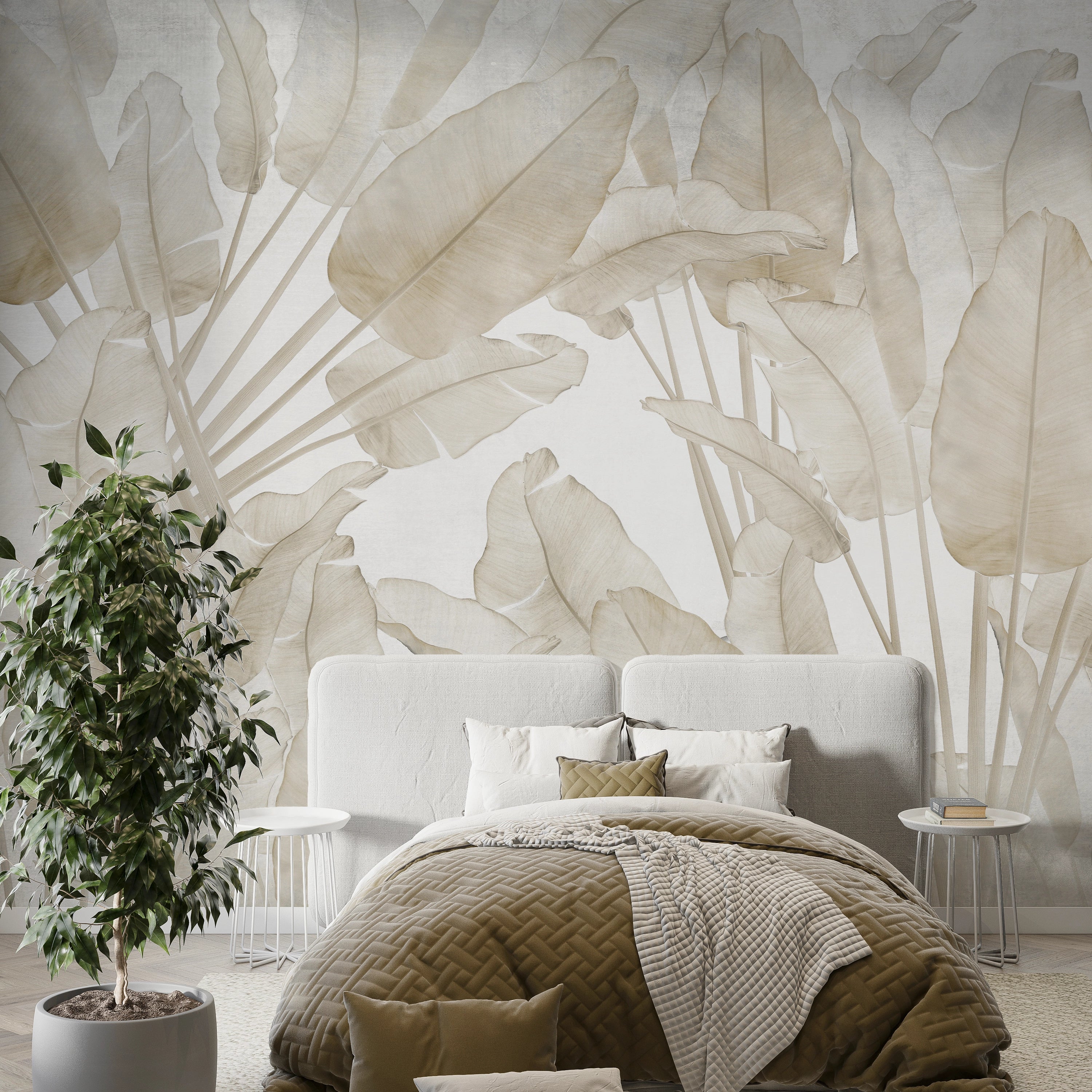 Tropical plants wall tapestry