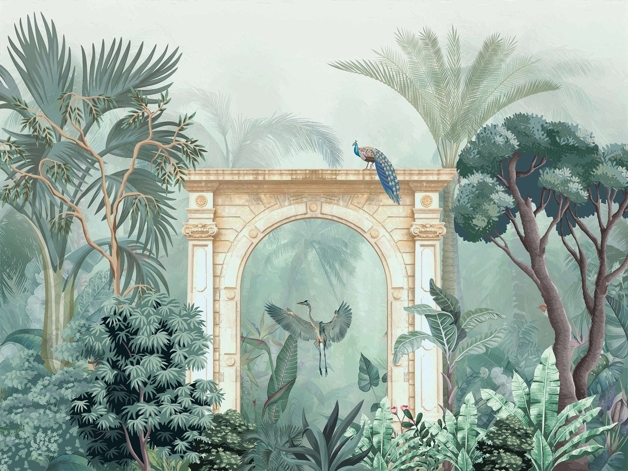 Tropical temple wall tapestry