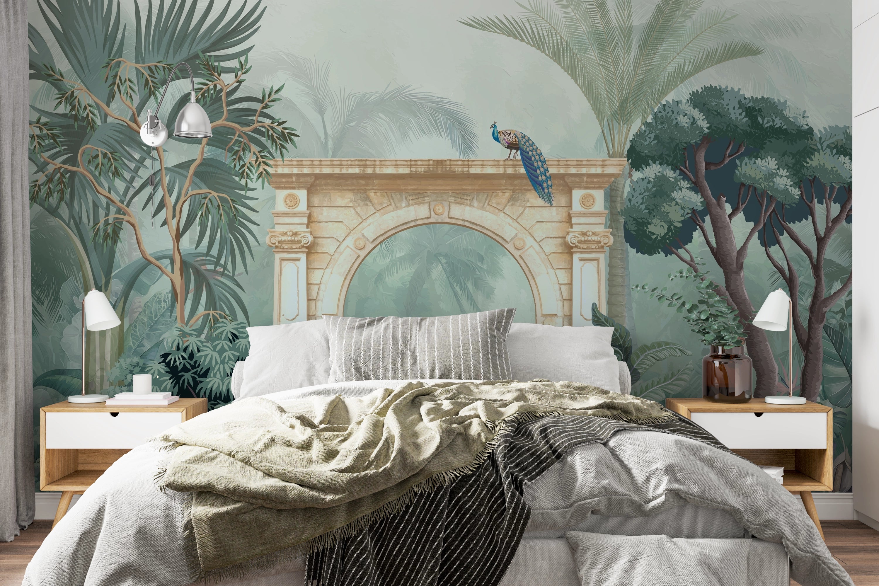 Tropical temple wall tapestry