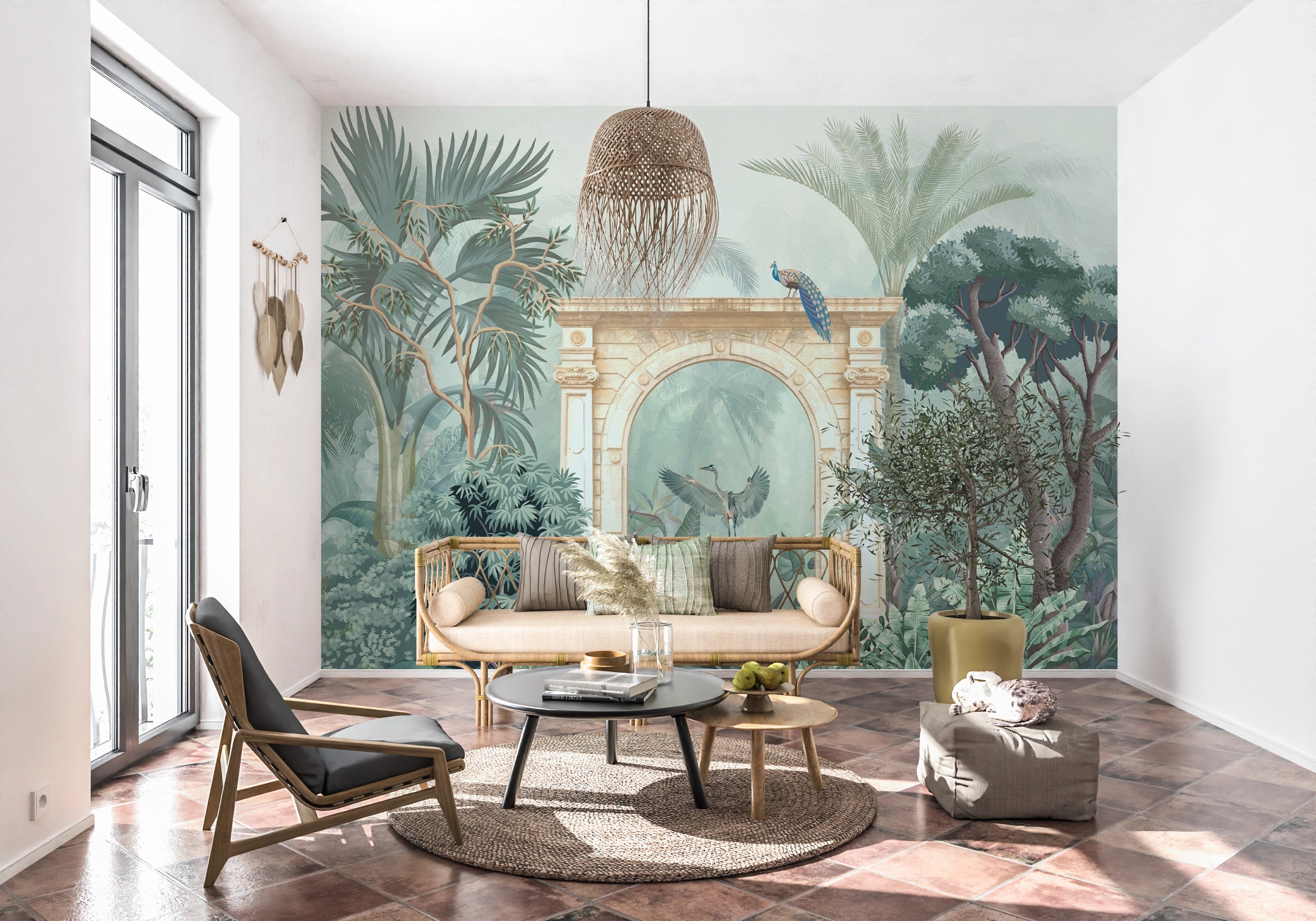 Tropical temple wall tapestry